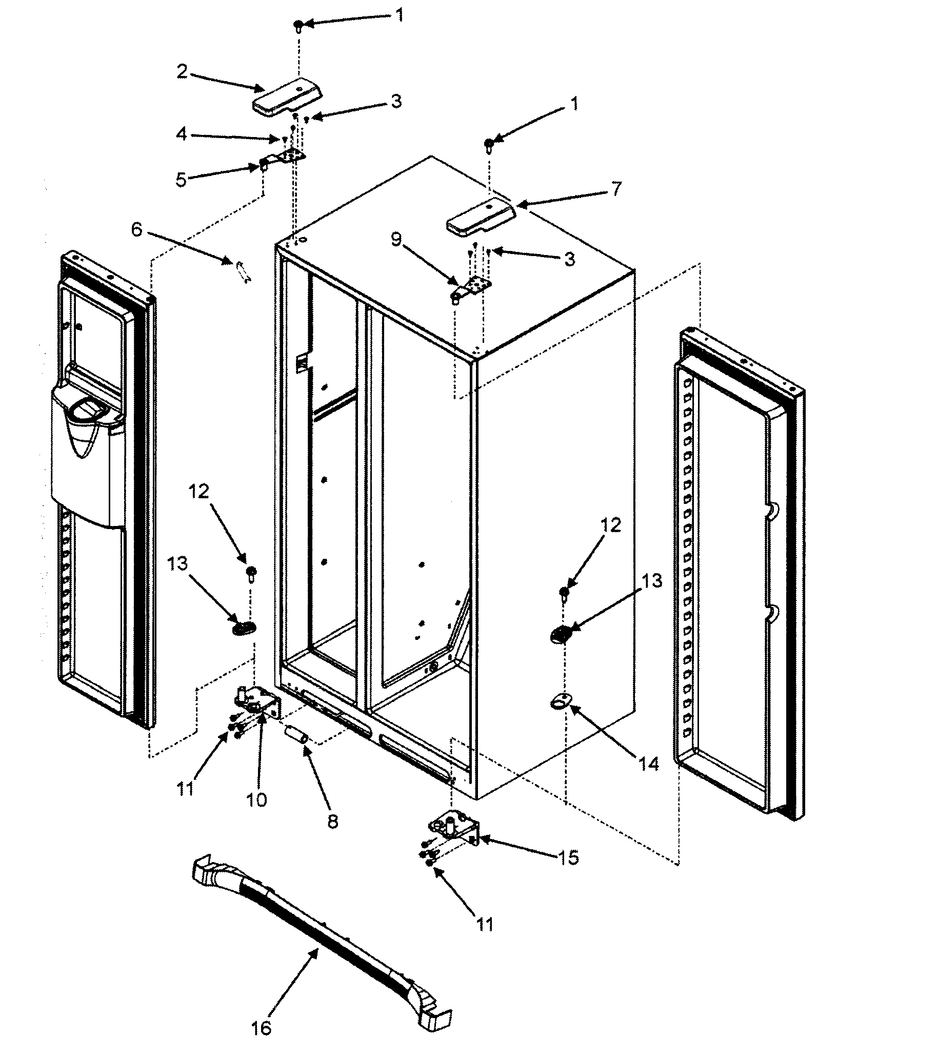 Fisher & Paykel RX256ET2W1-22618A hinge assy diagram