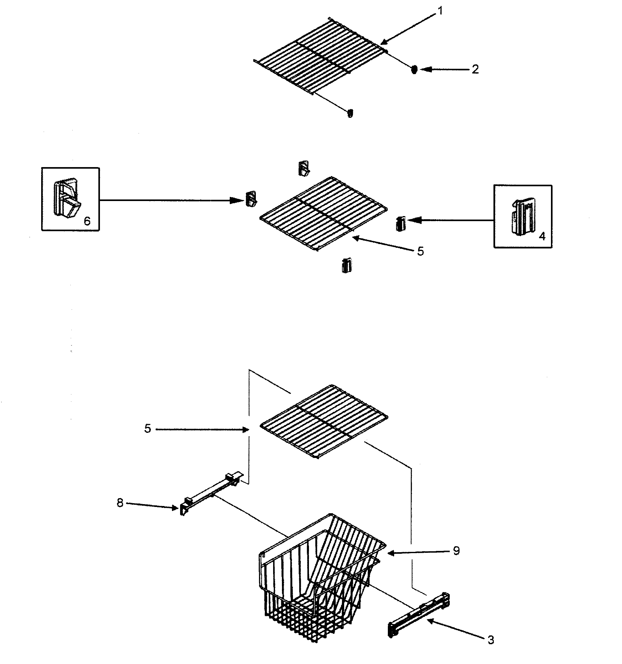 Fisher & Paykel RX256ET2B1-22619A shelvs freezer diagram