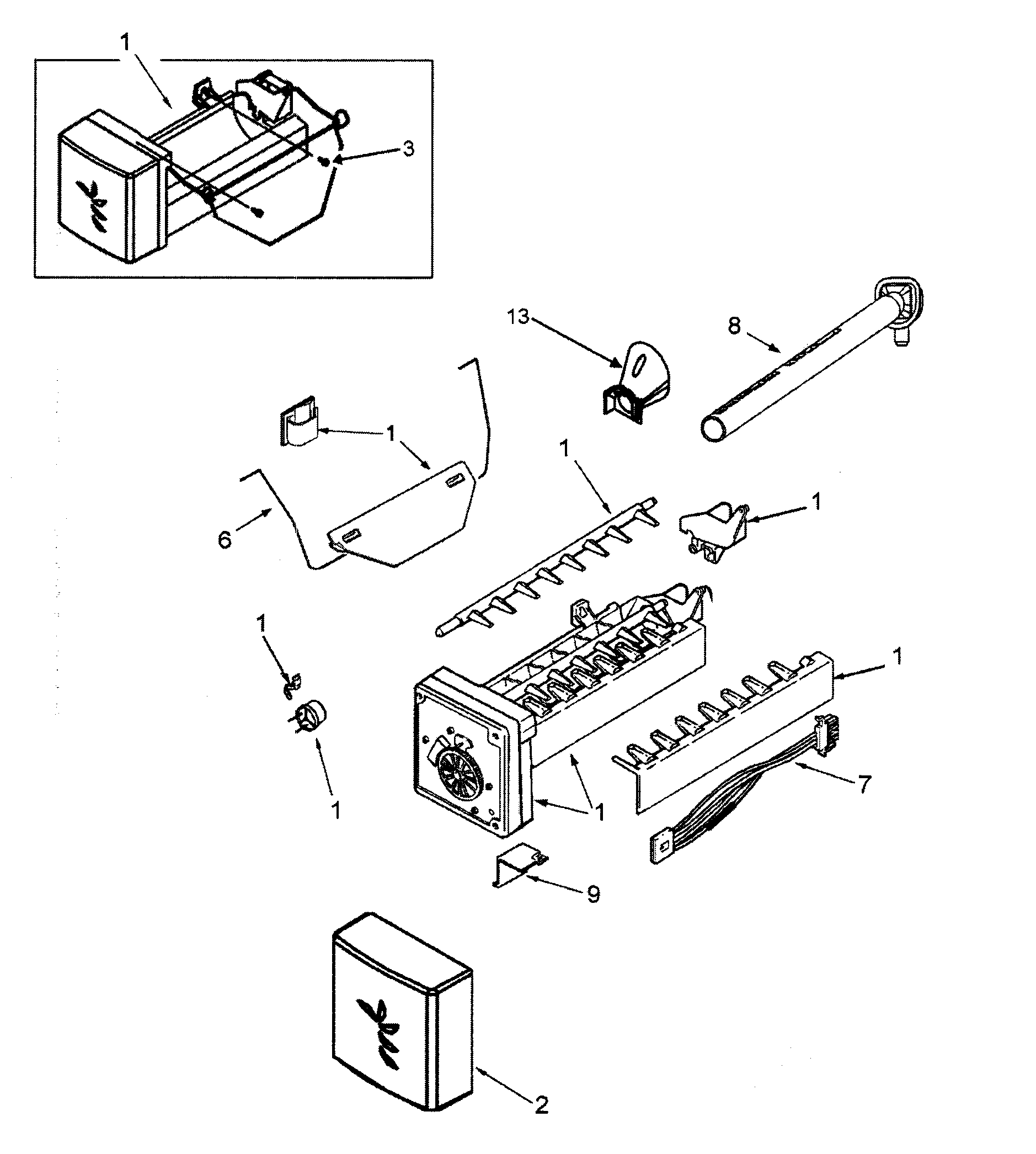 Fisher & Paykel RX256ET2B1-22619A ice maker diagram