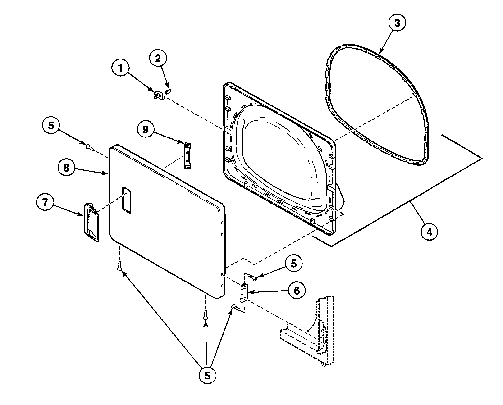 Speed Queen SSEF07QJ door assy diagram