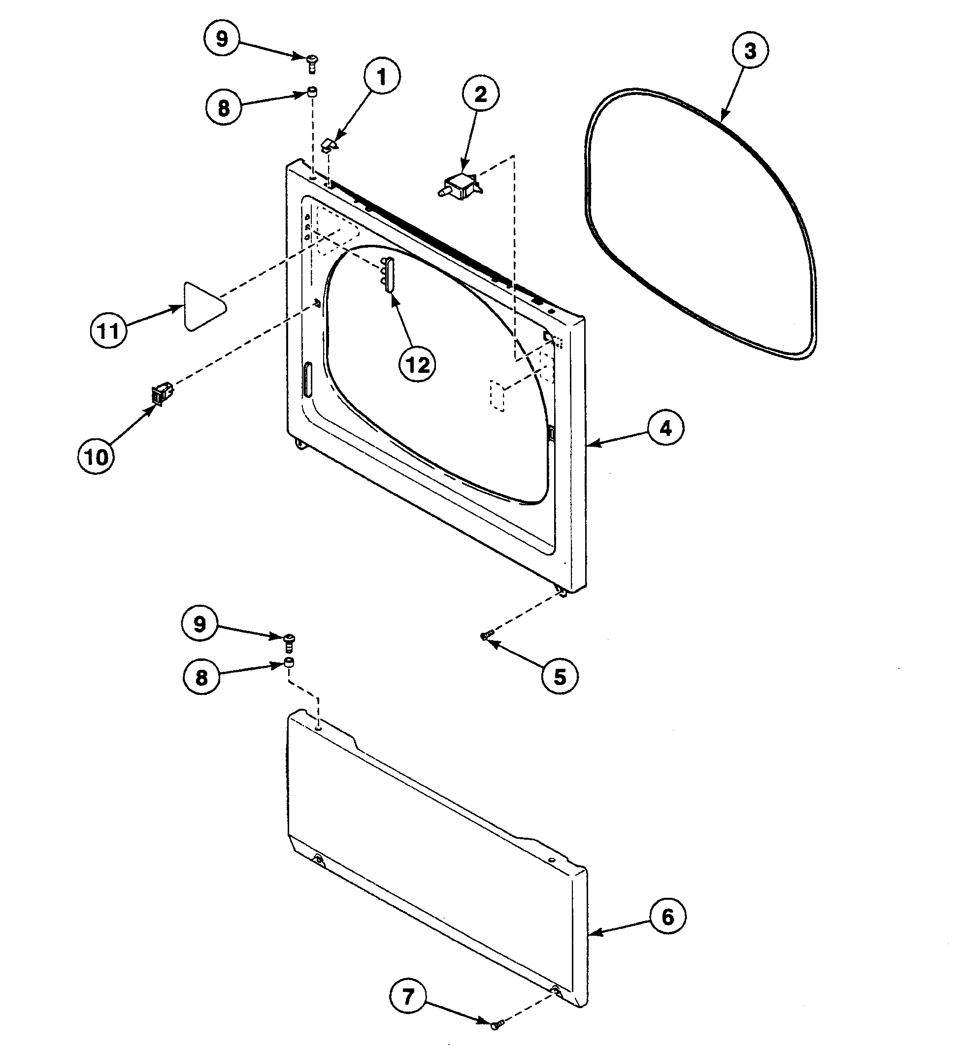 Speed Queen SSEY07WF front panel diagram