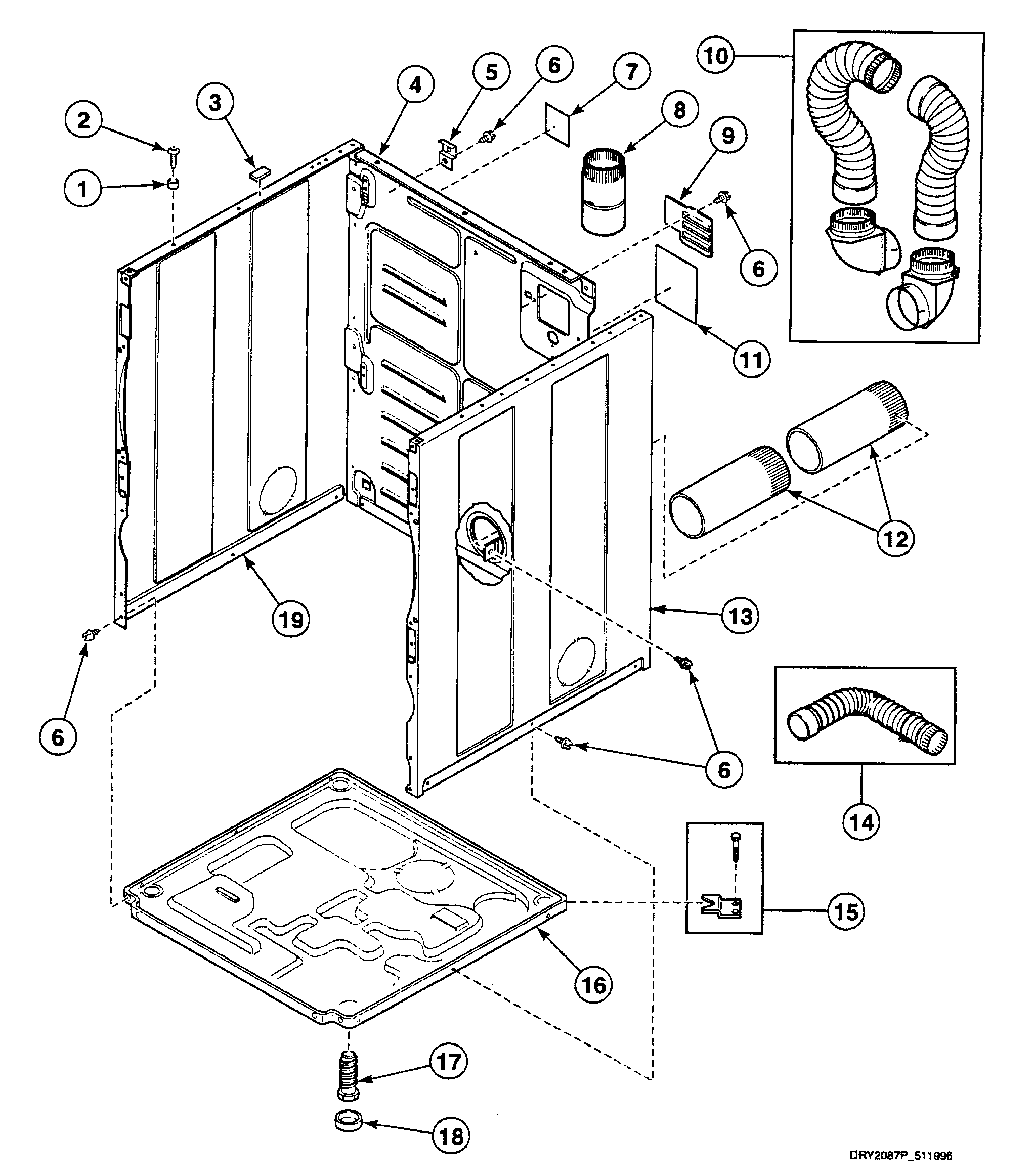 Speed Queen SSEF17WJ cabinet diagram