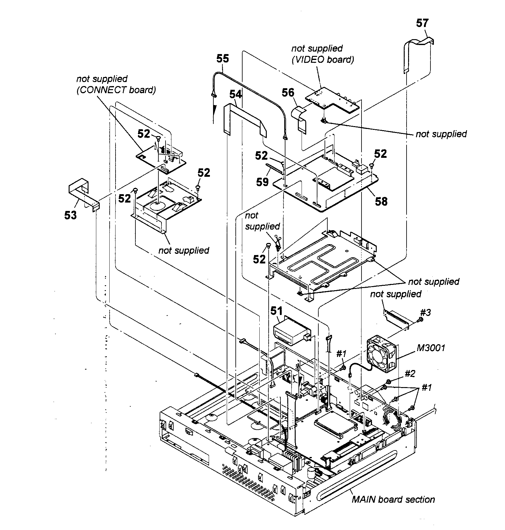 Sony HCD-E300 boards assy diagram