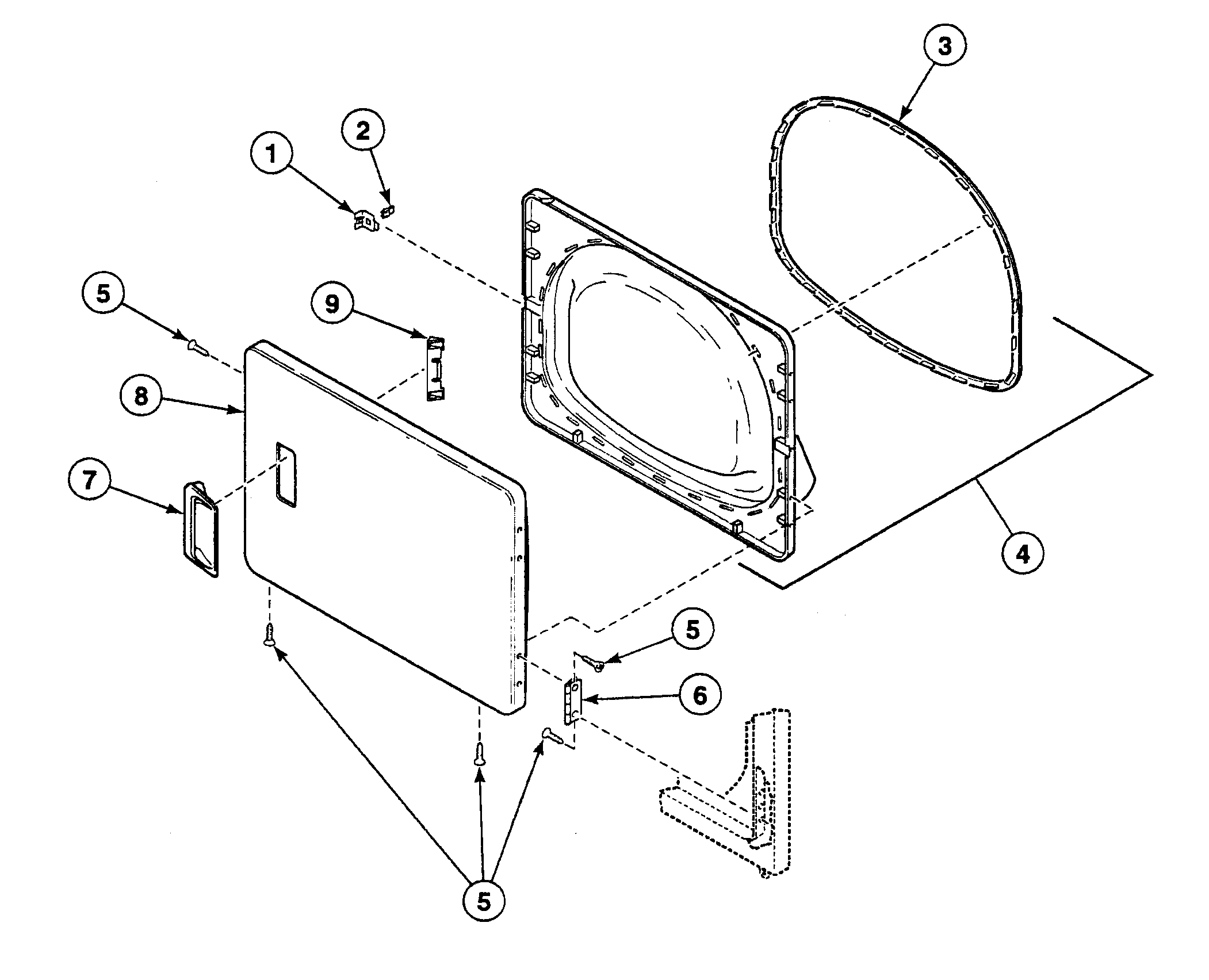 Speed Queen SSEZ07QF door assy diagram