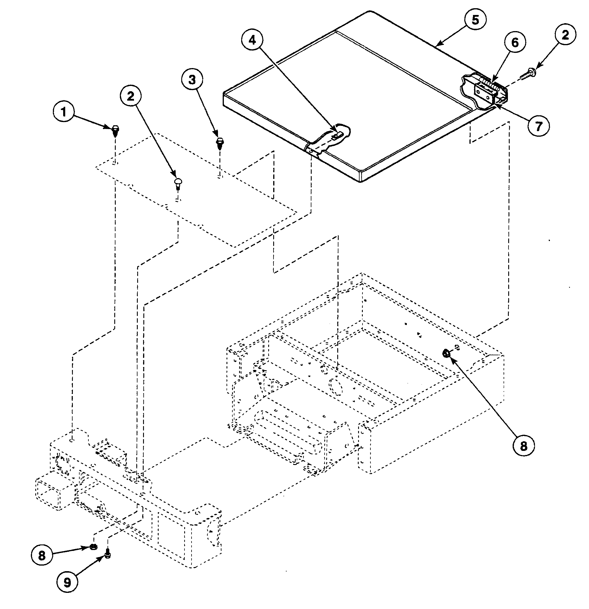 Speed Queen SSET17QF1500 cabinet top diagram