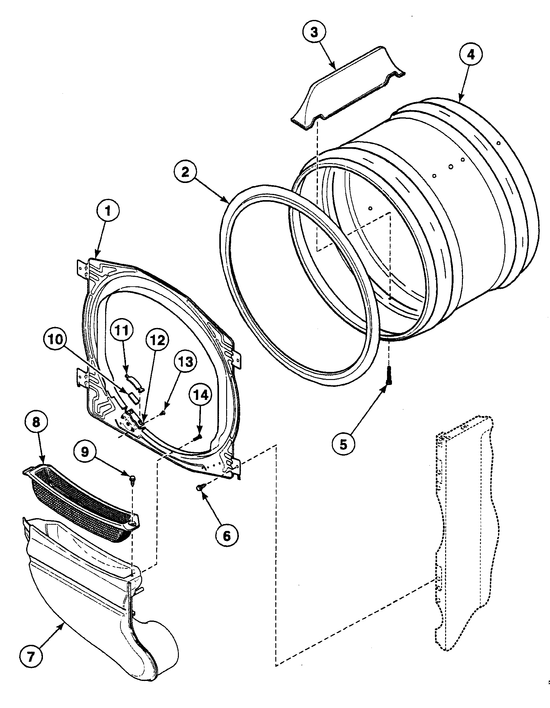 Speed Queen SSET17QF1500 drum assy diagram