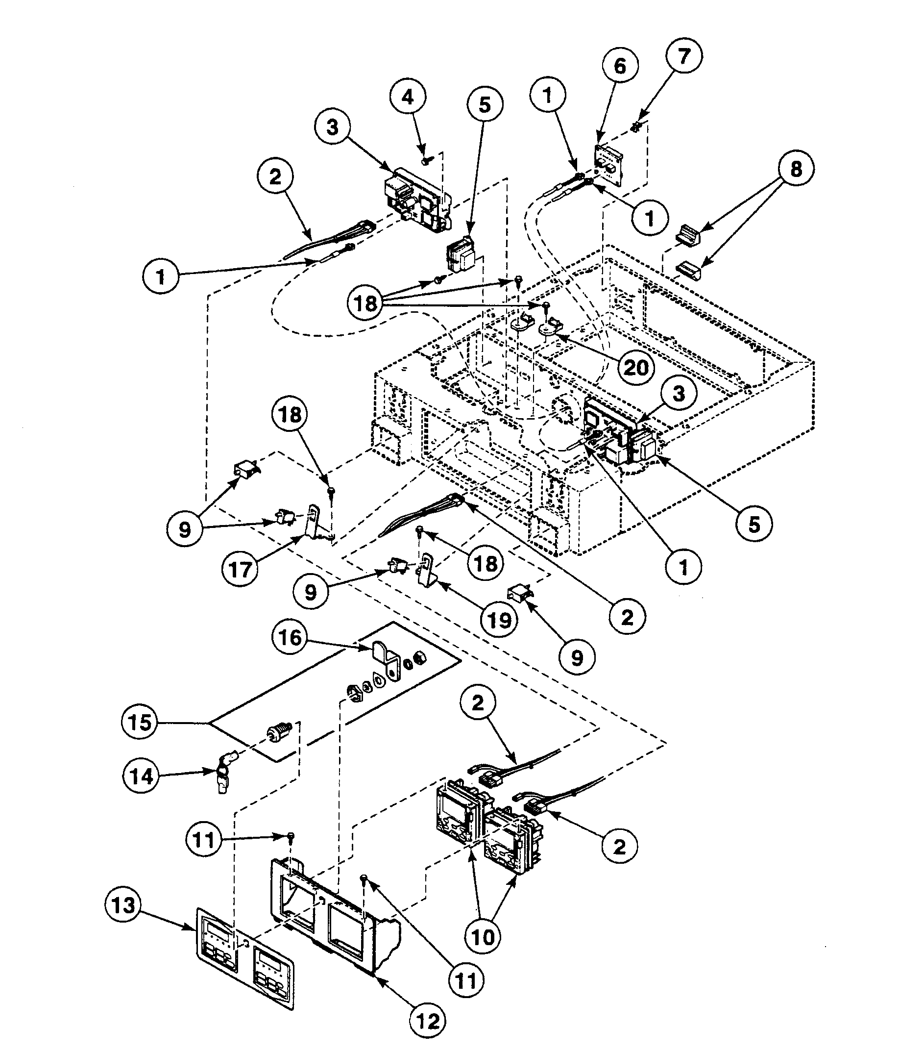 Speed Queen SSET17WF1500 control panel diagram