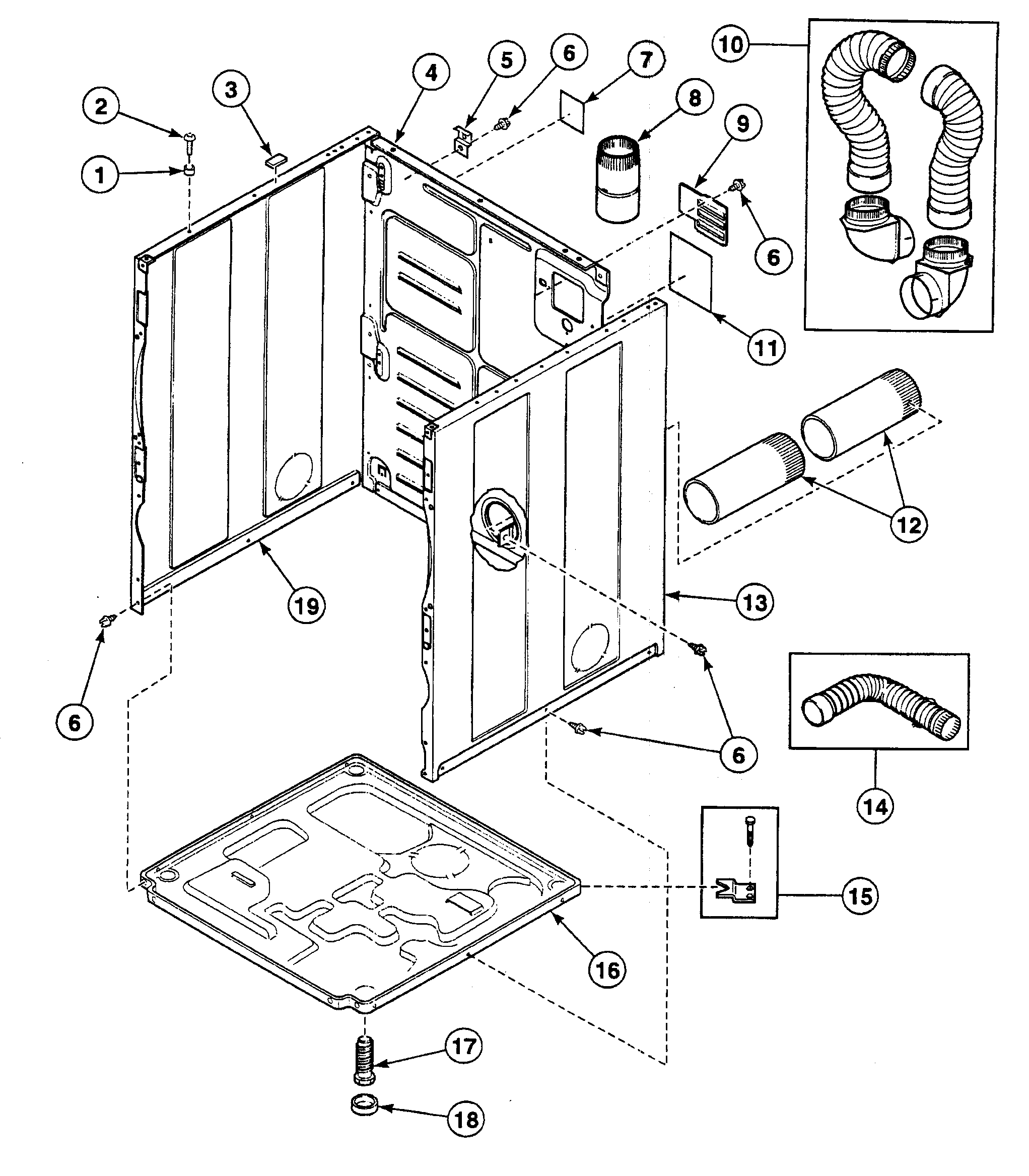 Speed Queen SSET17WF1500 cabinet diagram