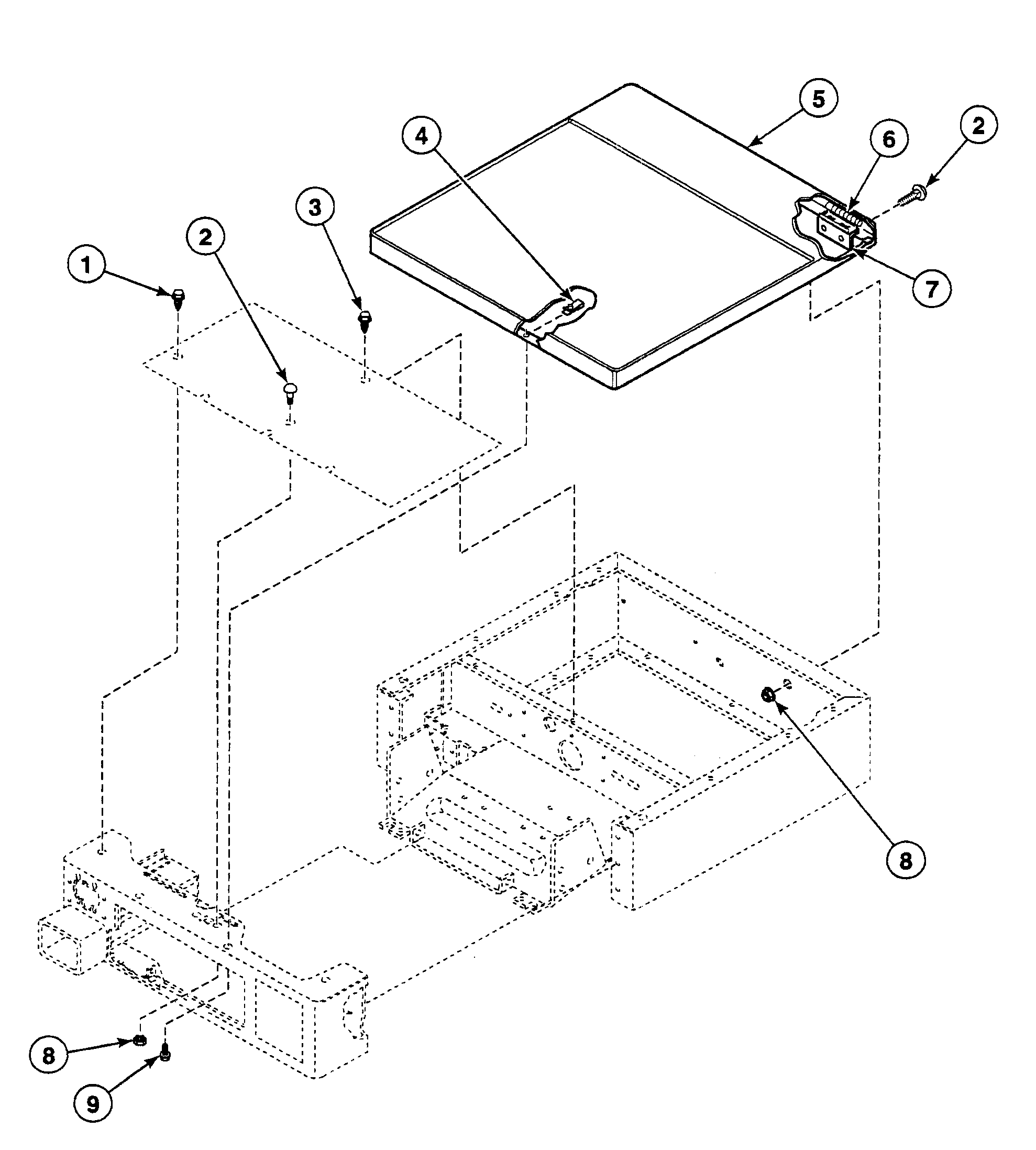 Speed Queen SSG109QF99L7 cabinet top diagram