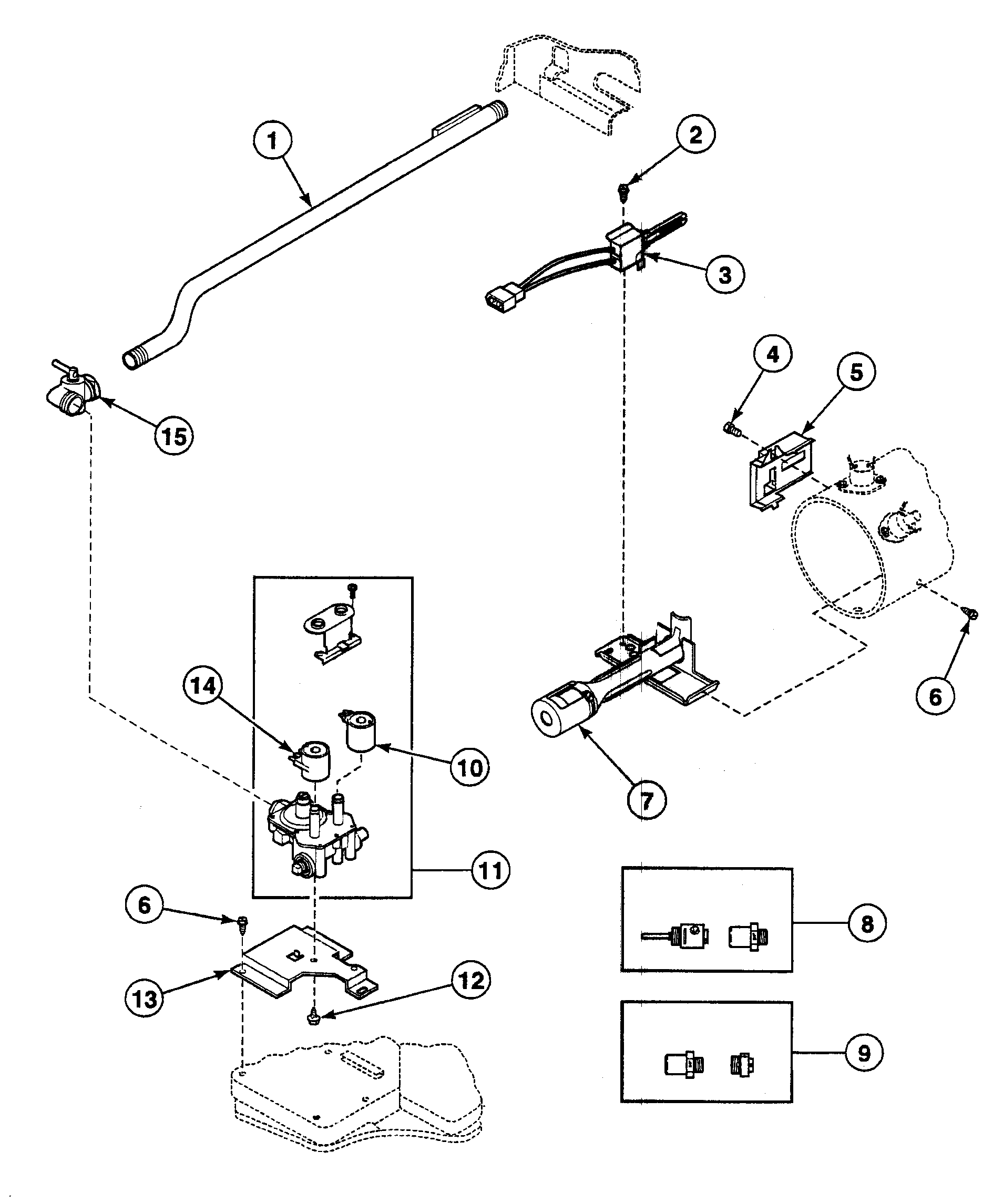 Speed Queen SSG109QF99L7 gas valve diagram