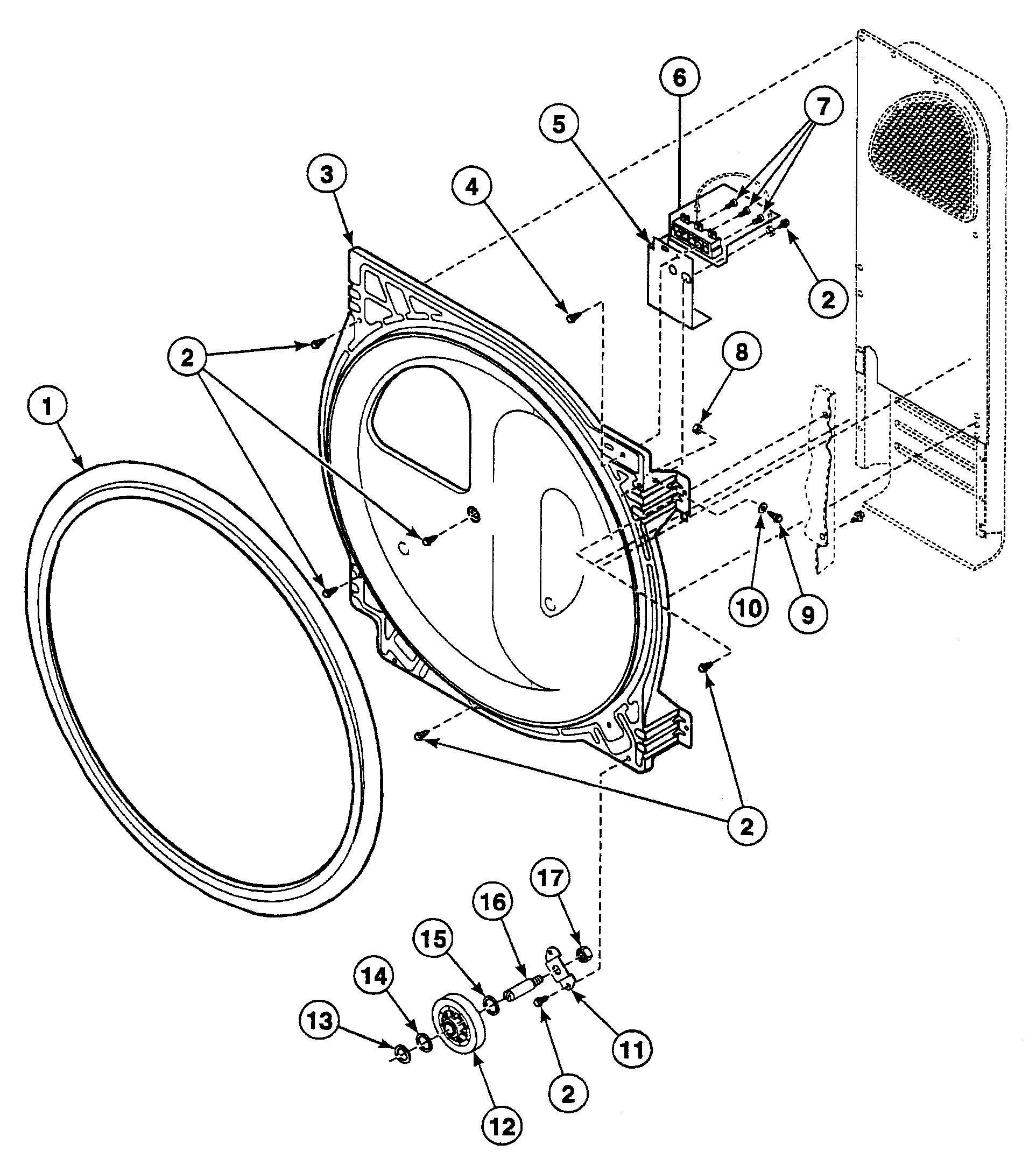 Speed Queen SSG119QF roller assy diagram