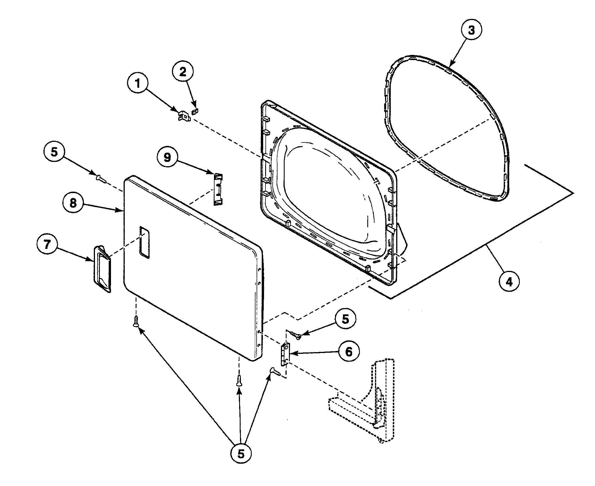 Speed Queen SSGB09LJ door assy diagram