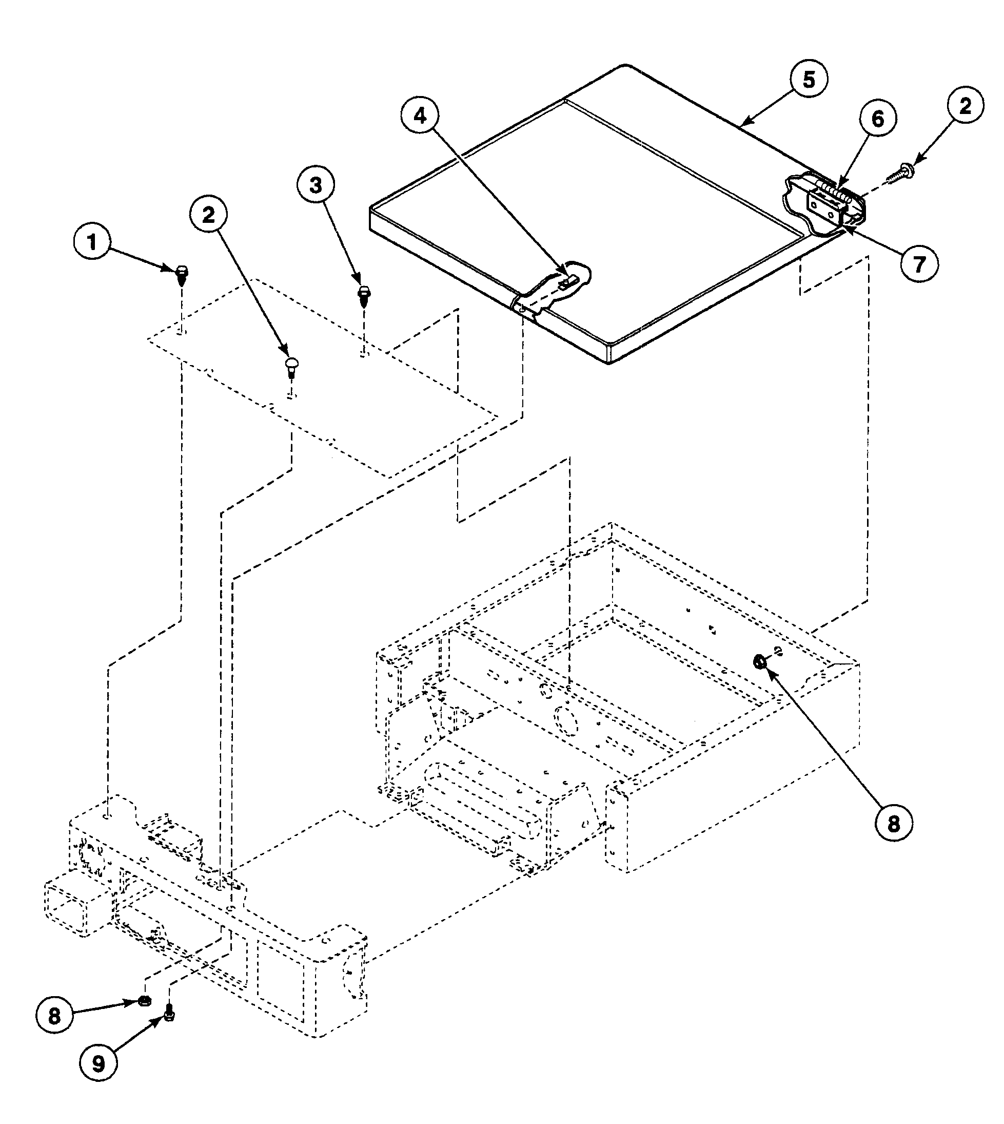 Speed Queen SSGX09LF cabinet top diagram