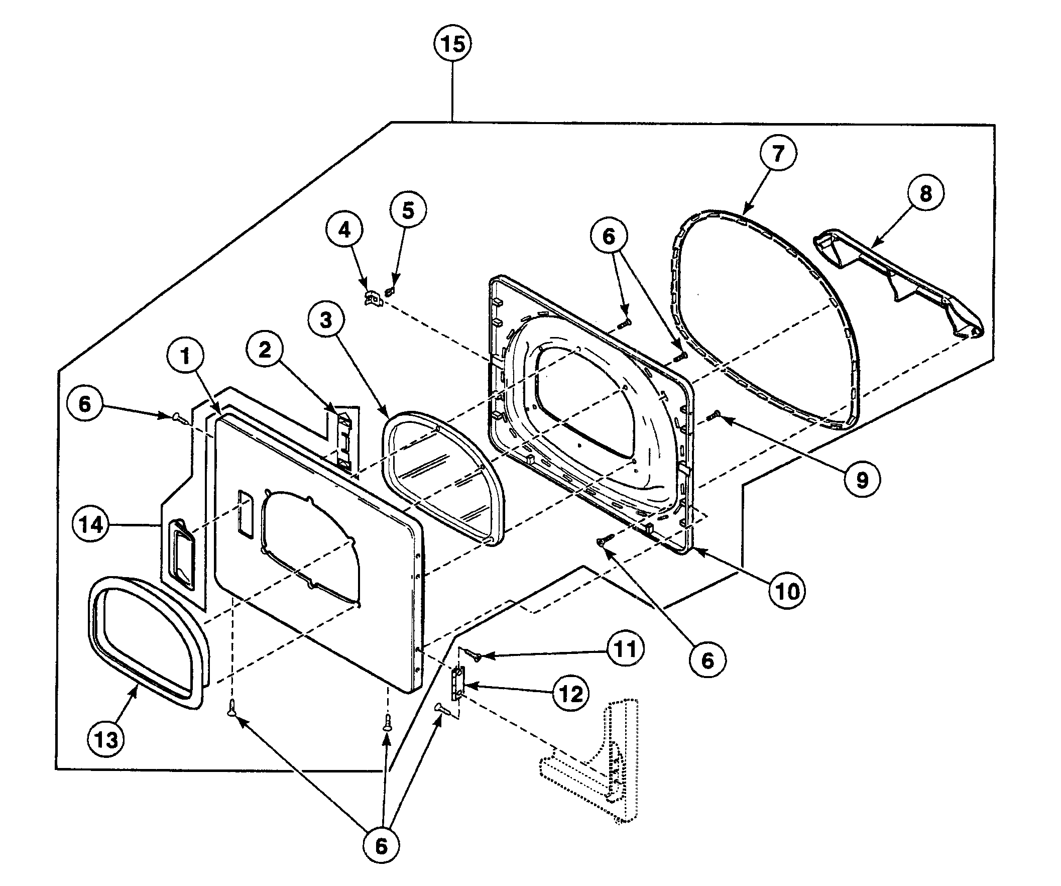 Speed Queen SSGB19LJ door assy diagram
