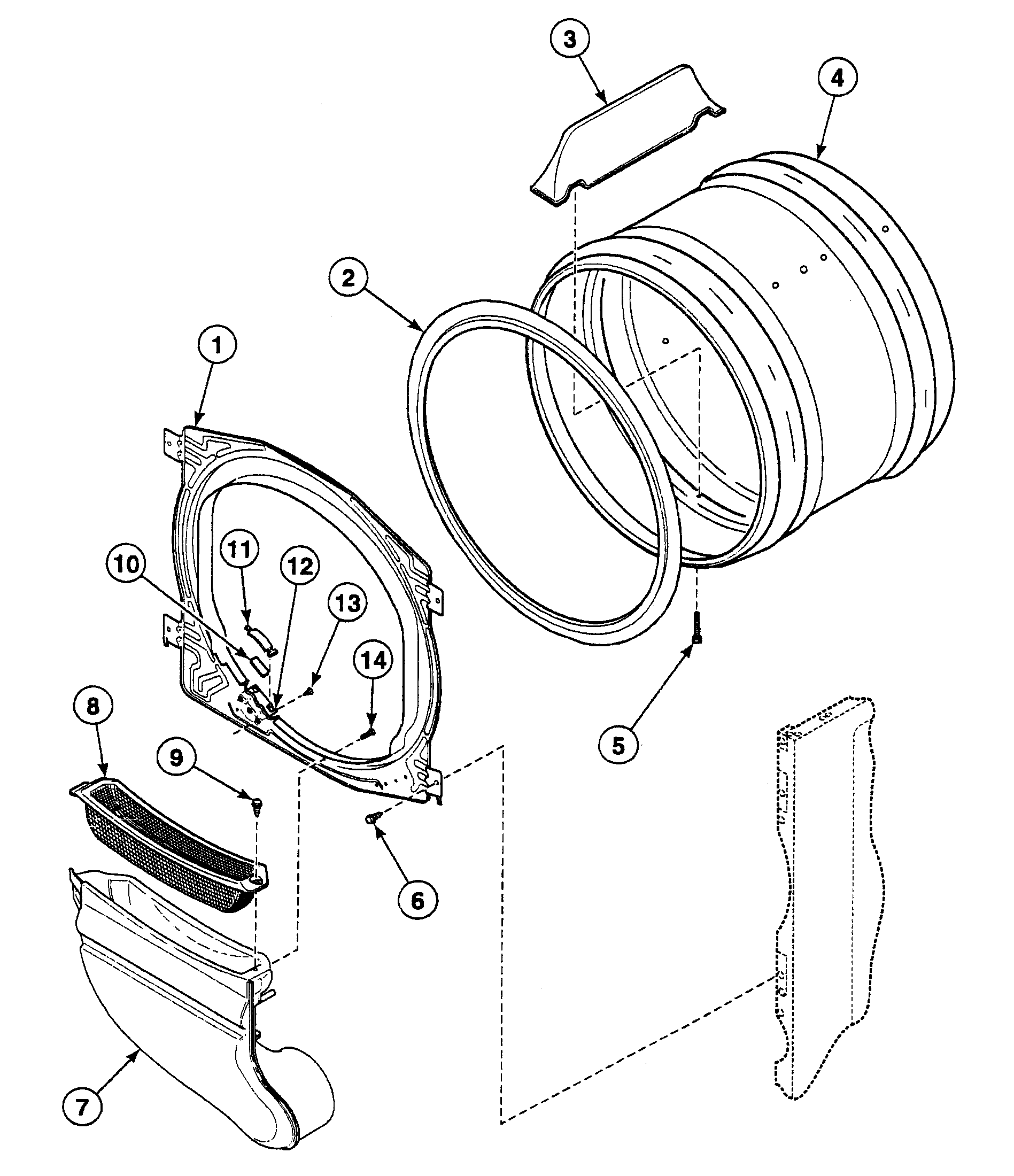 Speed Queen SSGB19LJ drum assy diagram