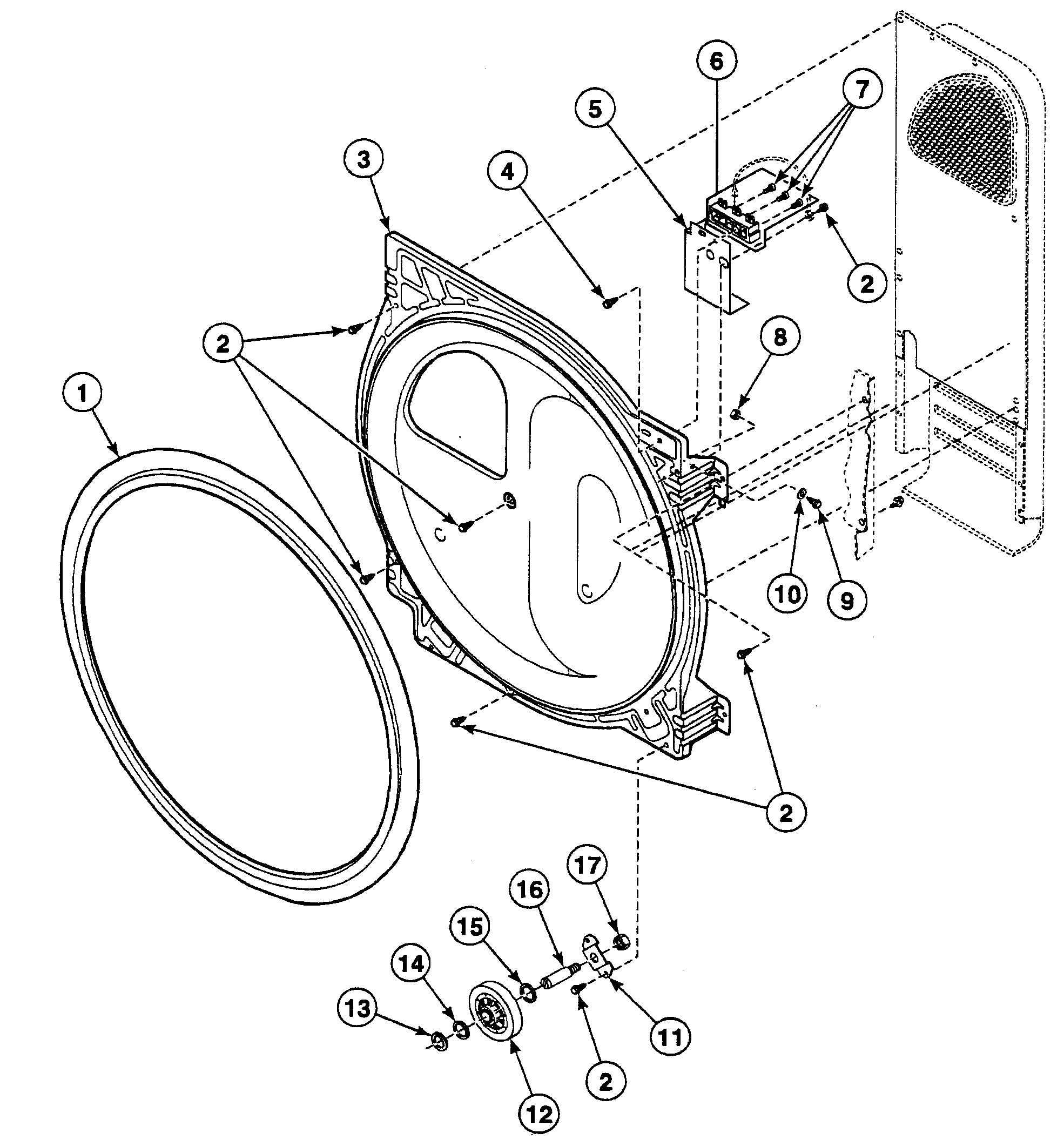 Speed Queen SSG609WF roller assy diagram