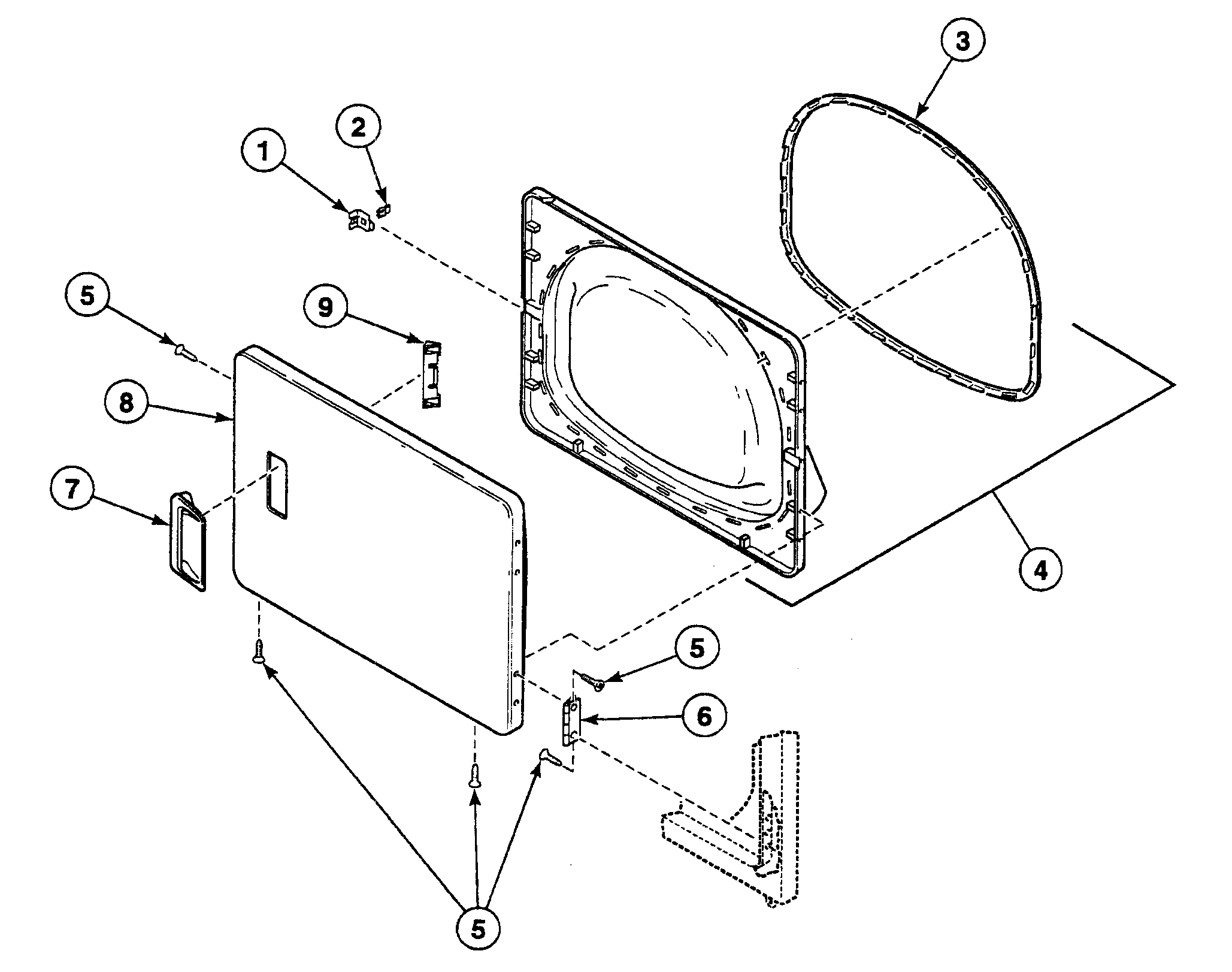 Speed Queen SSGC09QJ door assy diagram