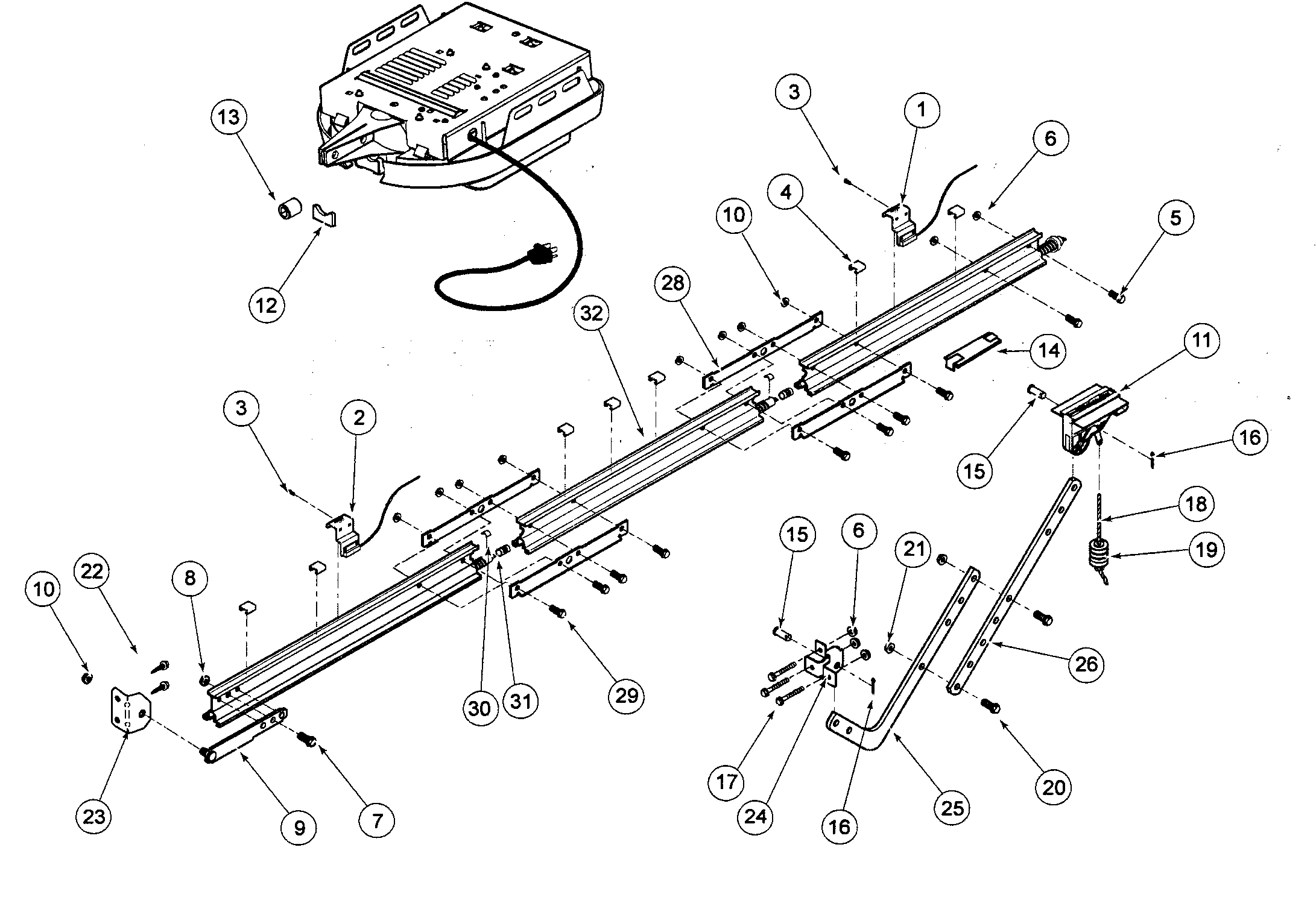 Genie ISD990-2 rail assy diagram