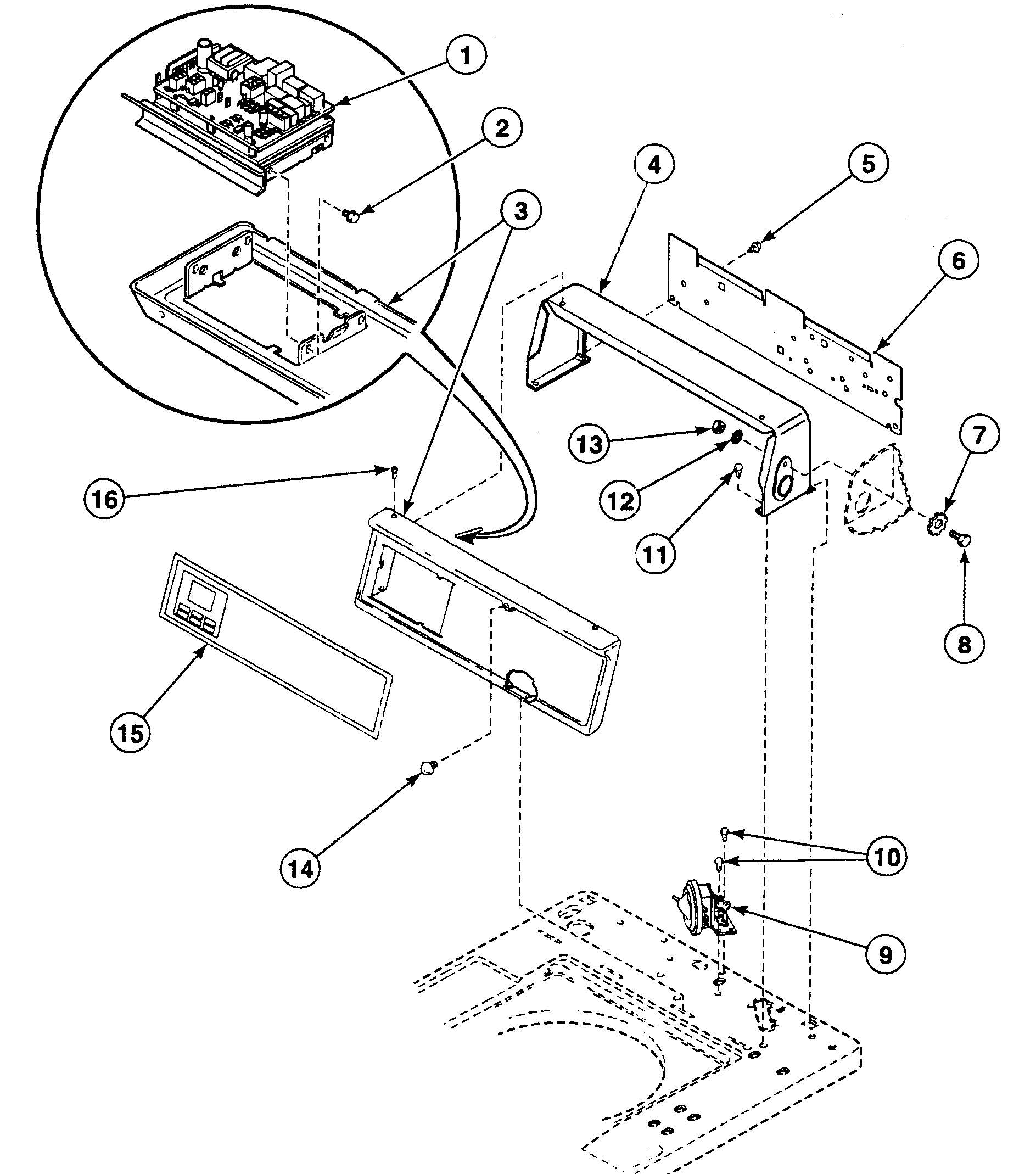 Speed Queen SWT621WD control panel diagram