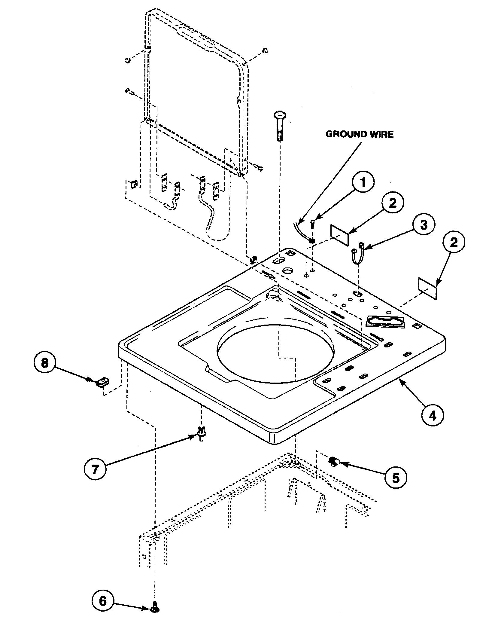 Speed Queen SWT621QD1121 cabinet top diagram