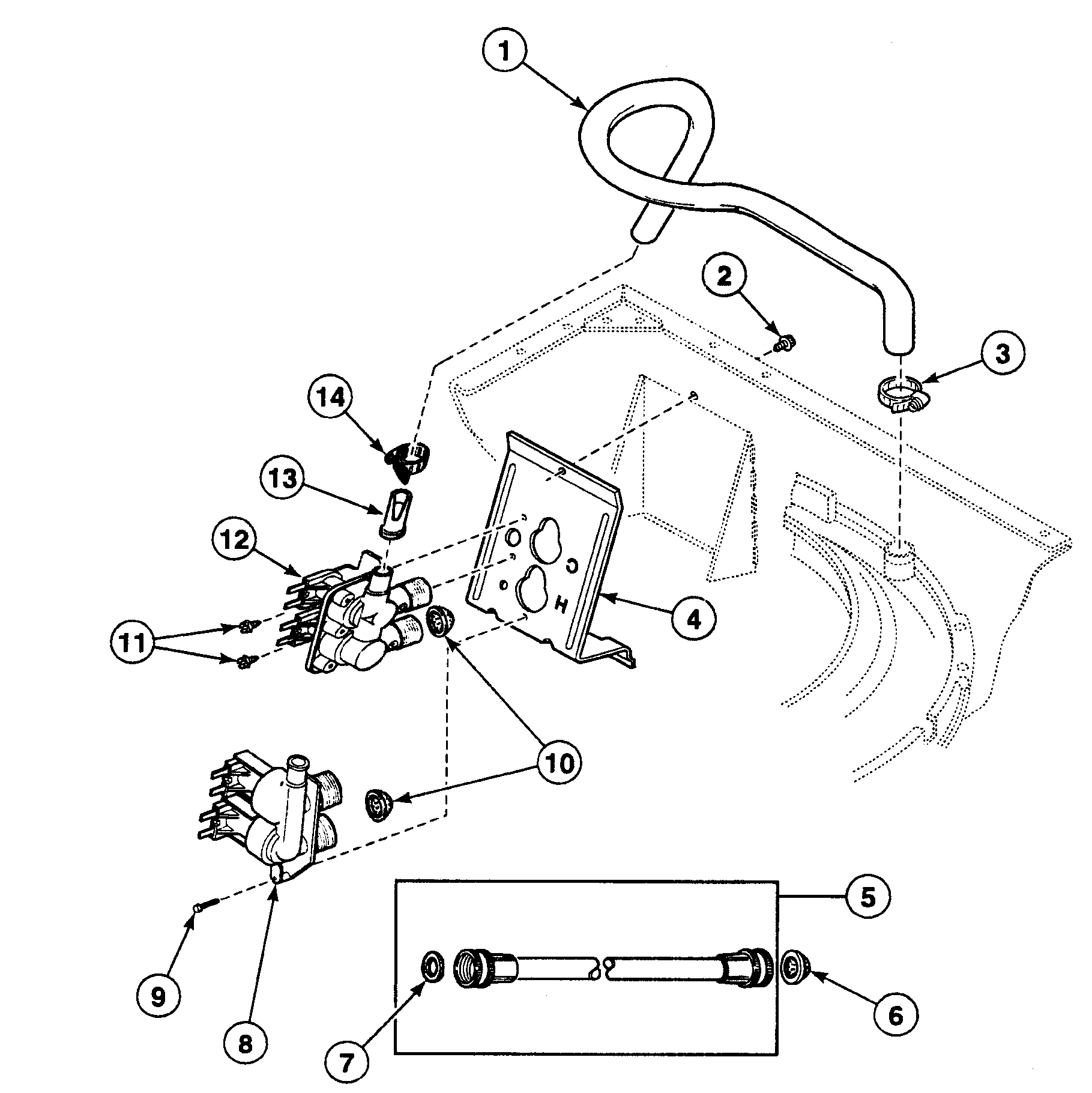 Speed Queen SWT621QD1121 valve assy diagram