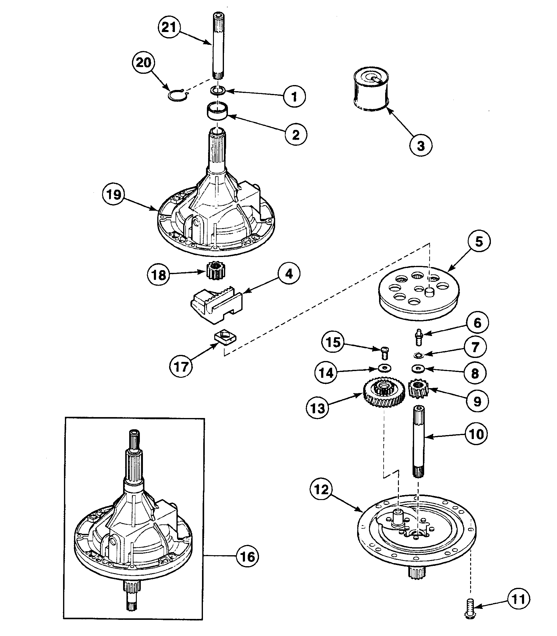 Speed Queen SWT621QD1121 transmission diagram