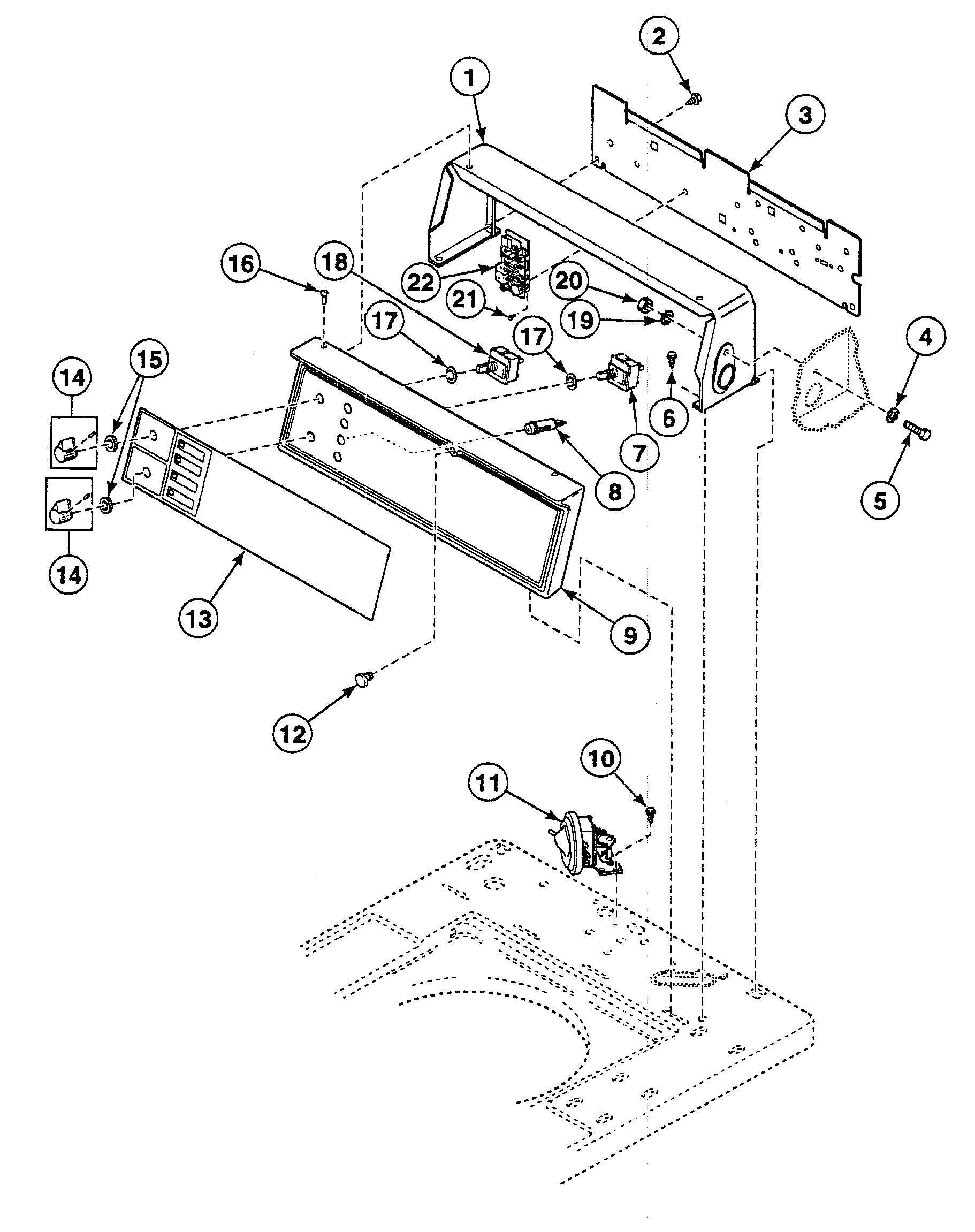 Speed Queen SWT2B0WN1124 control panel diagram