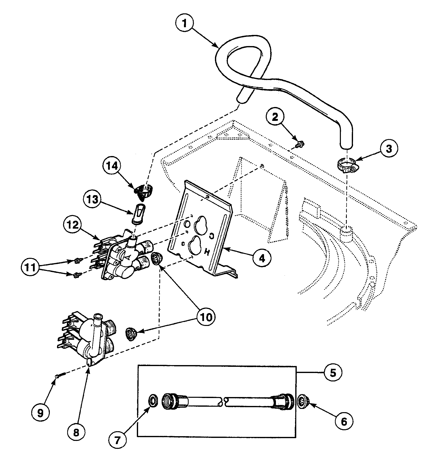 Speed Queen SWT2B0WN1124 valve assy diagram