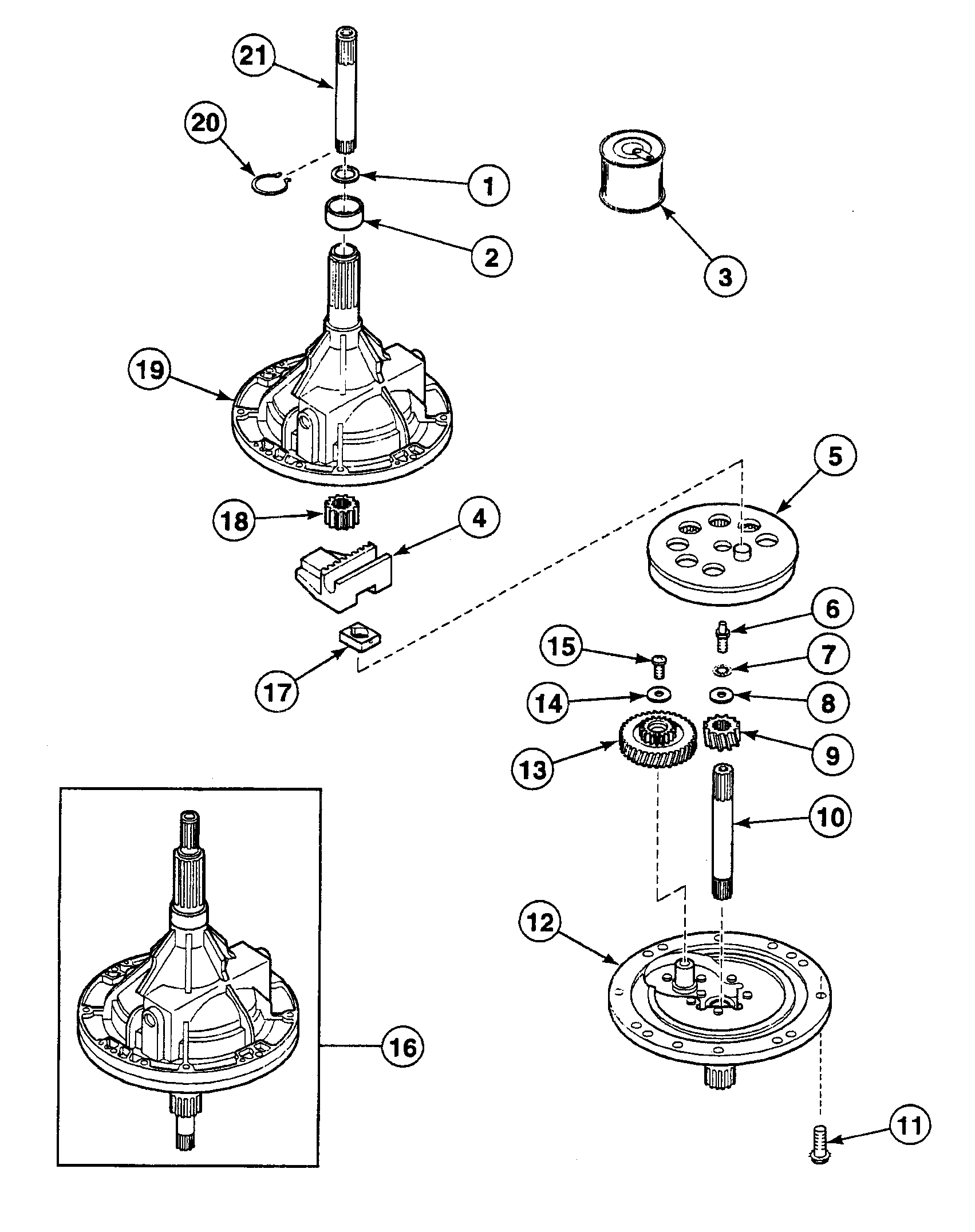 Speed Queen SWT2B0WN1124 transmission diagram