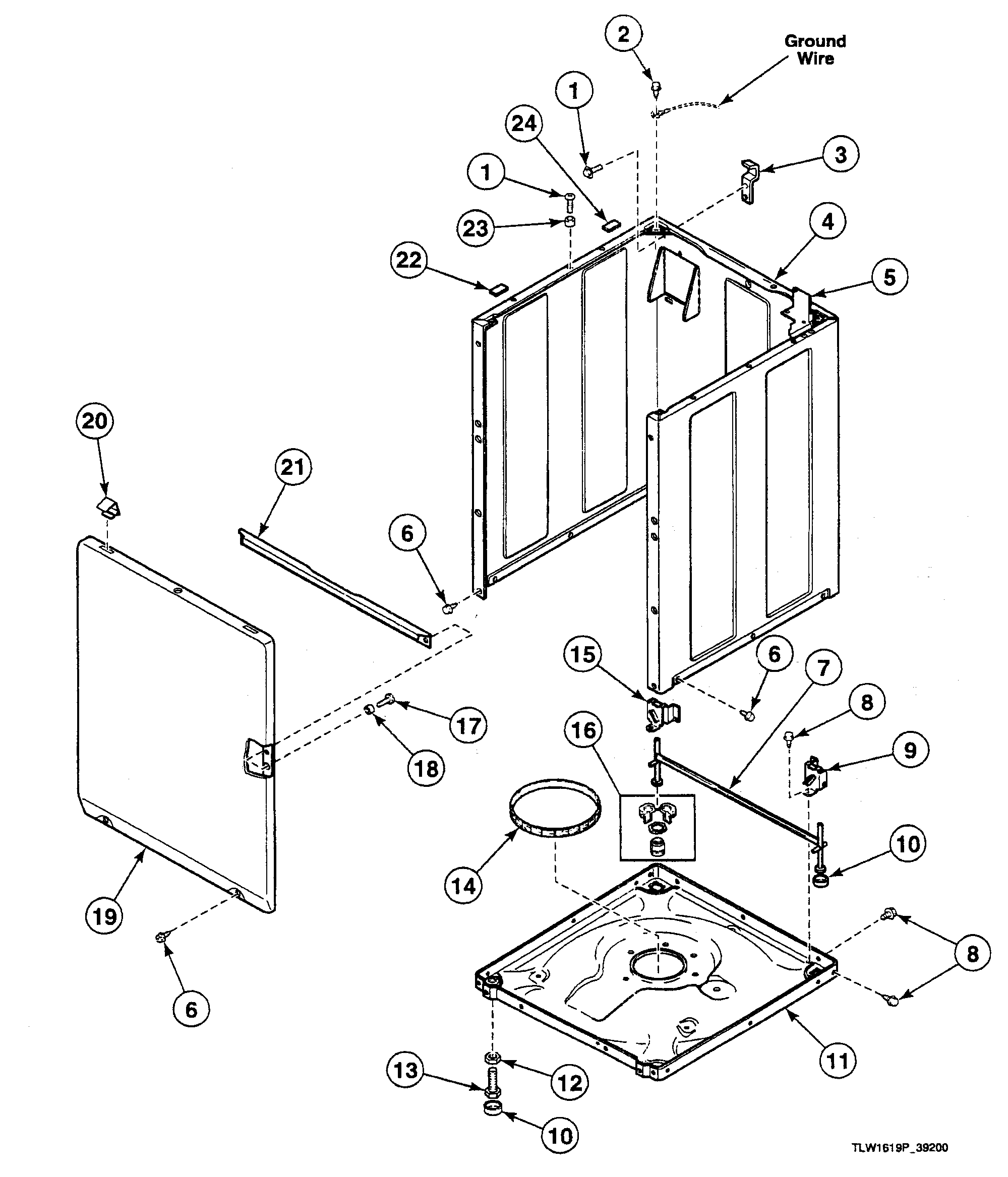 Speed Queen SWT120QM cabinet diagram