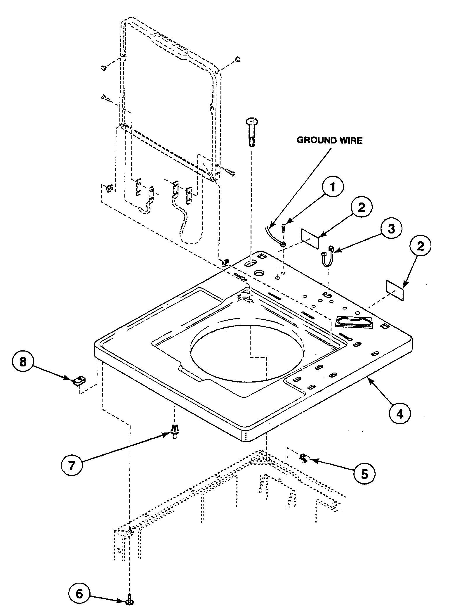 Speed Queen SWT120WM cabinet top diagram