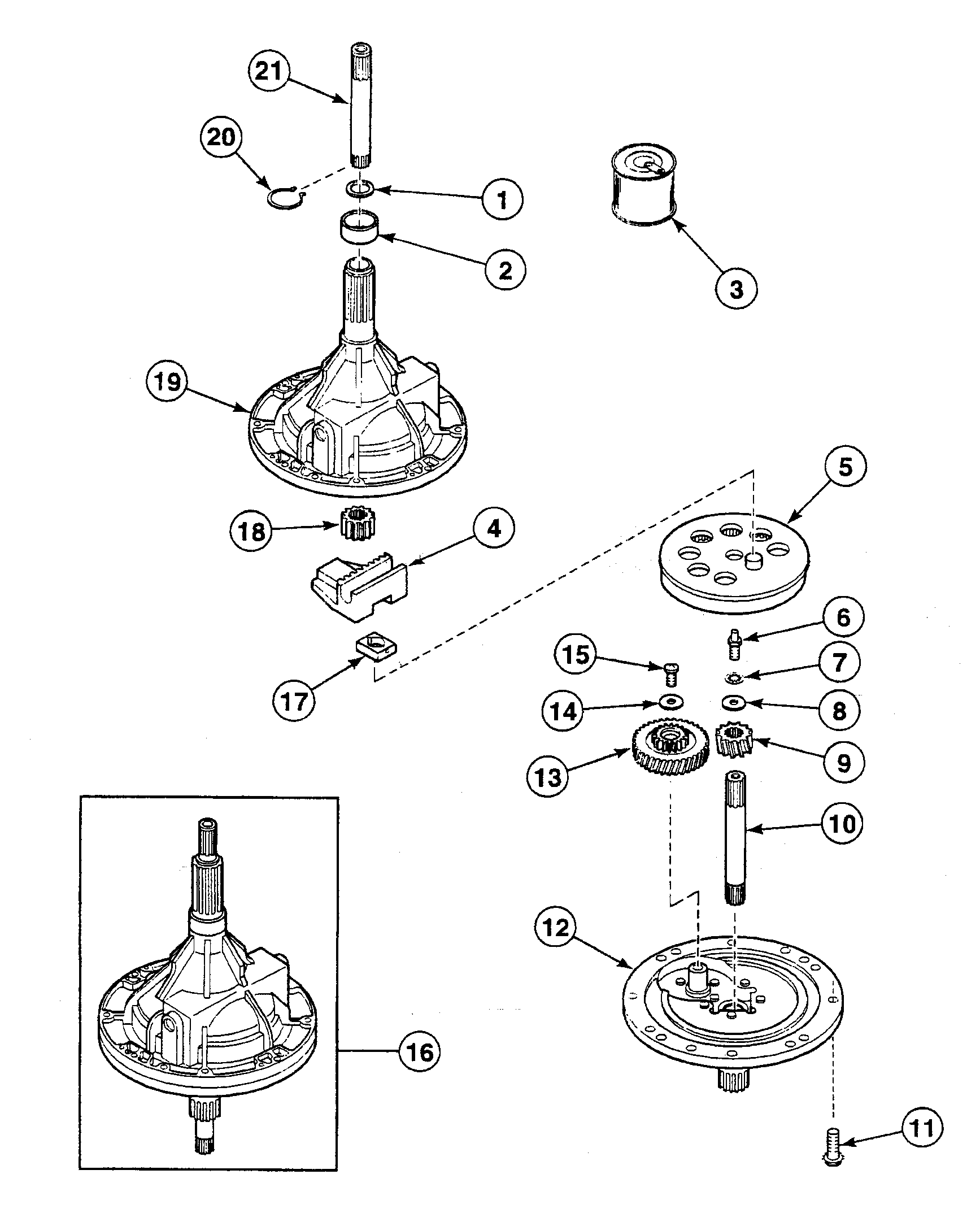 Speed Queen SWT121WA transmission diagram