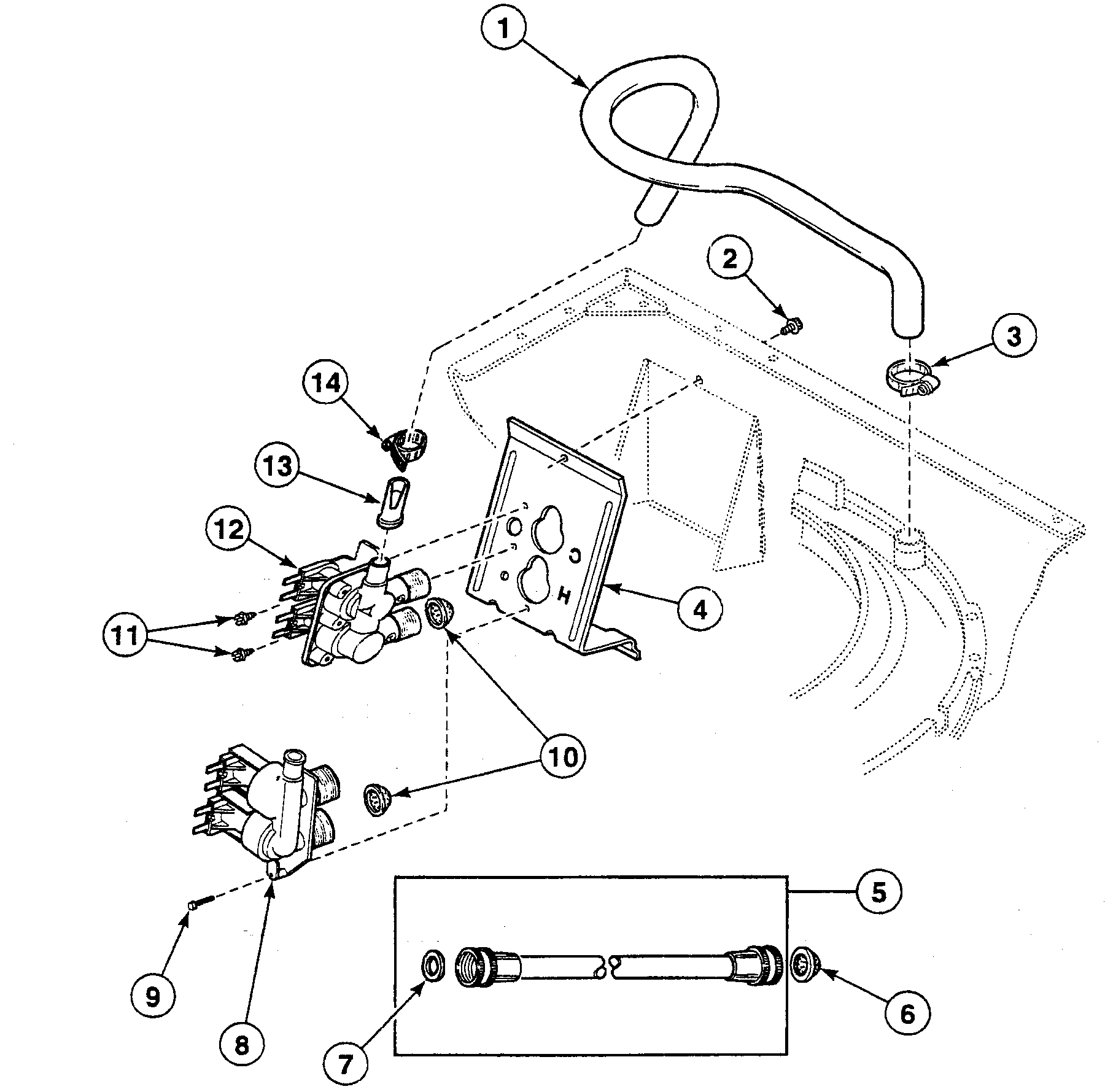 Speed Queen SWT121QM valve assy diagram