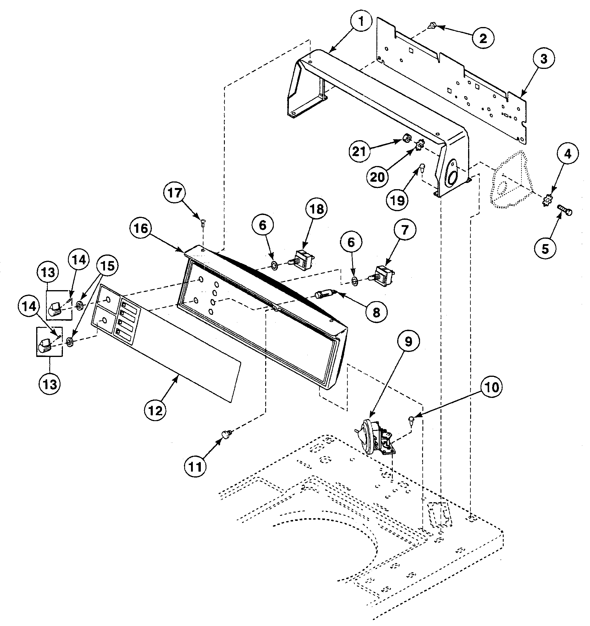 Speed Queen SWT121LN control panel diagram