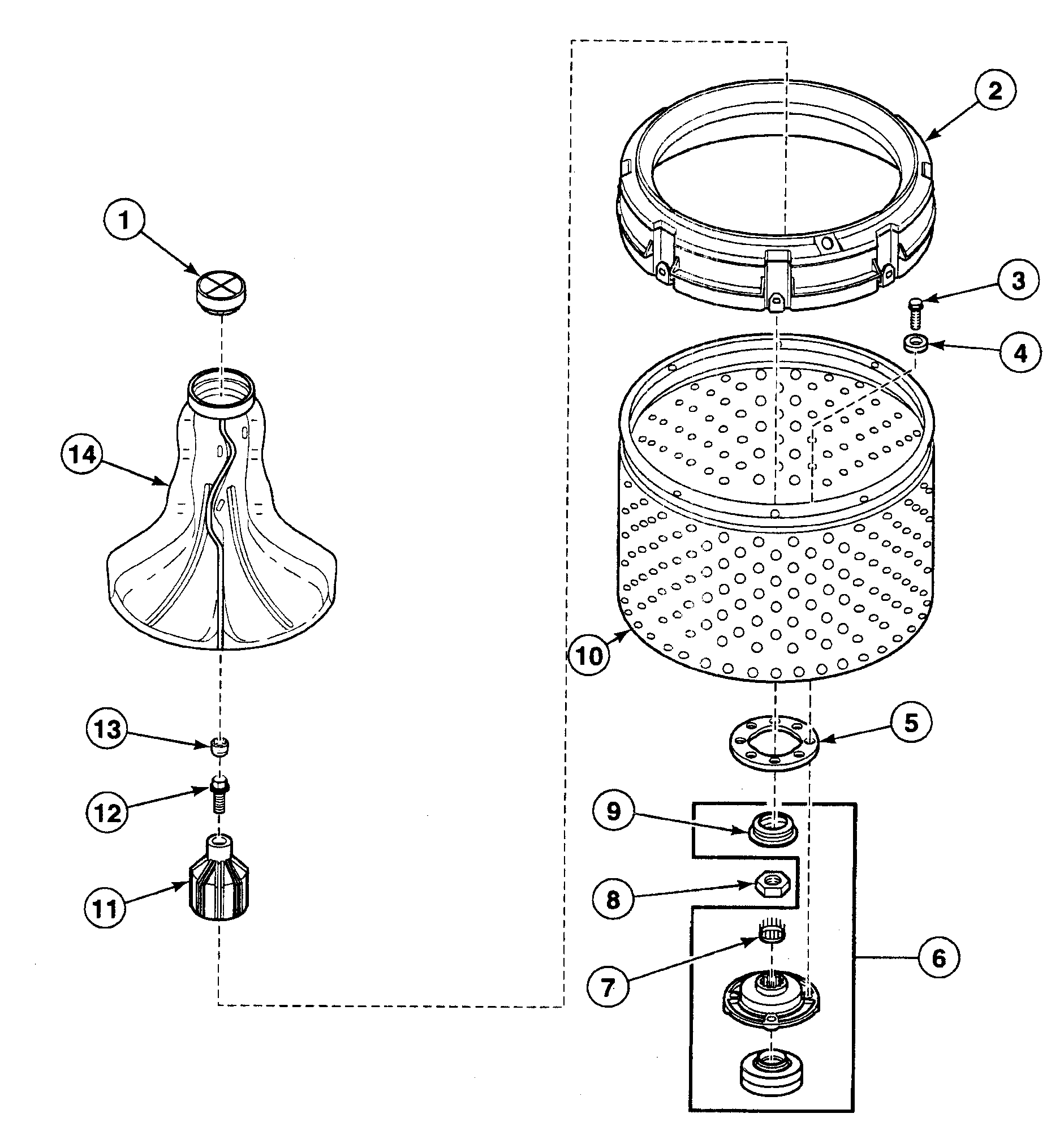 Speed Queen SWT121LN agitator assy diagram