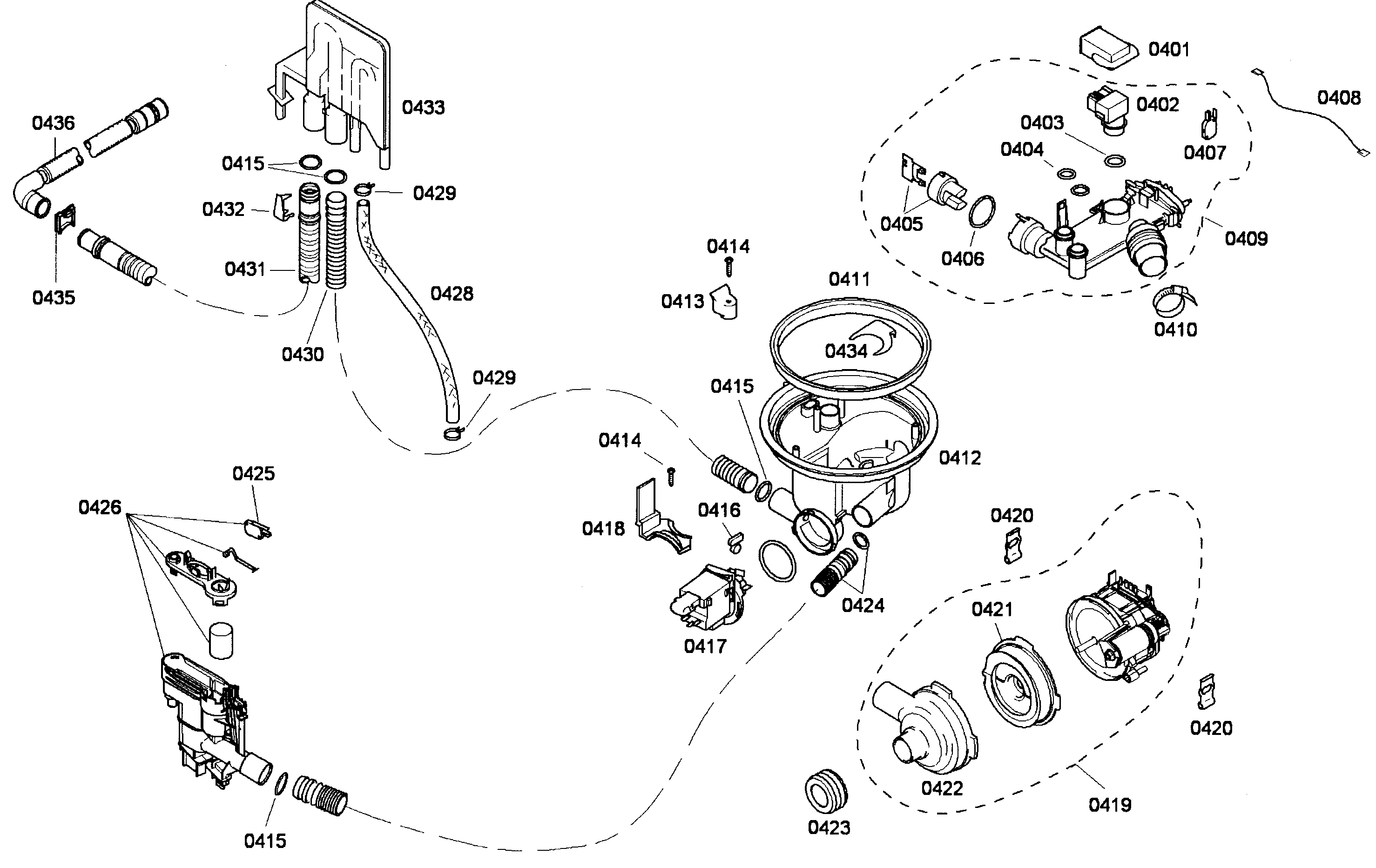 Bosch SHE43P06UC/56 pump assy diagram