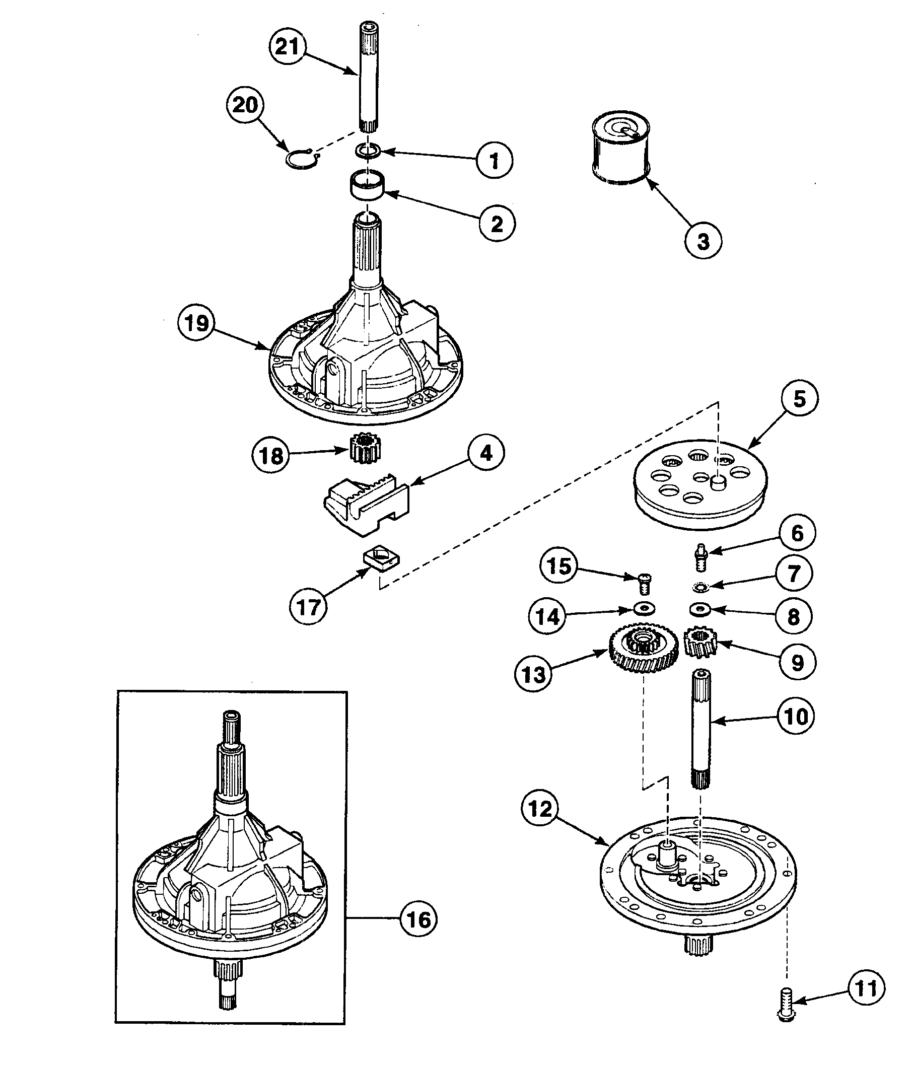 Speed Queen SWT320QM transmission diagram