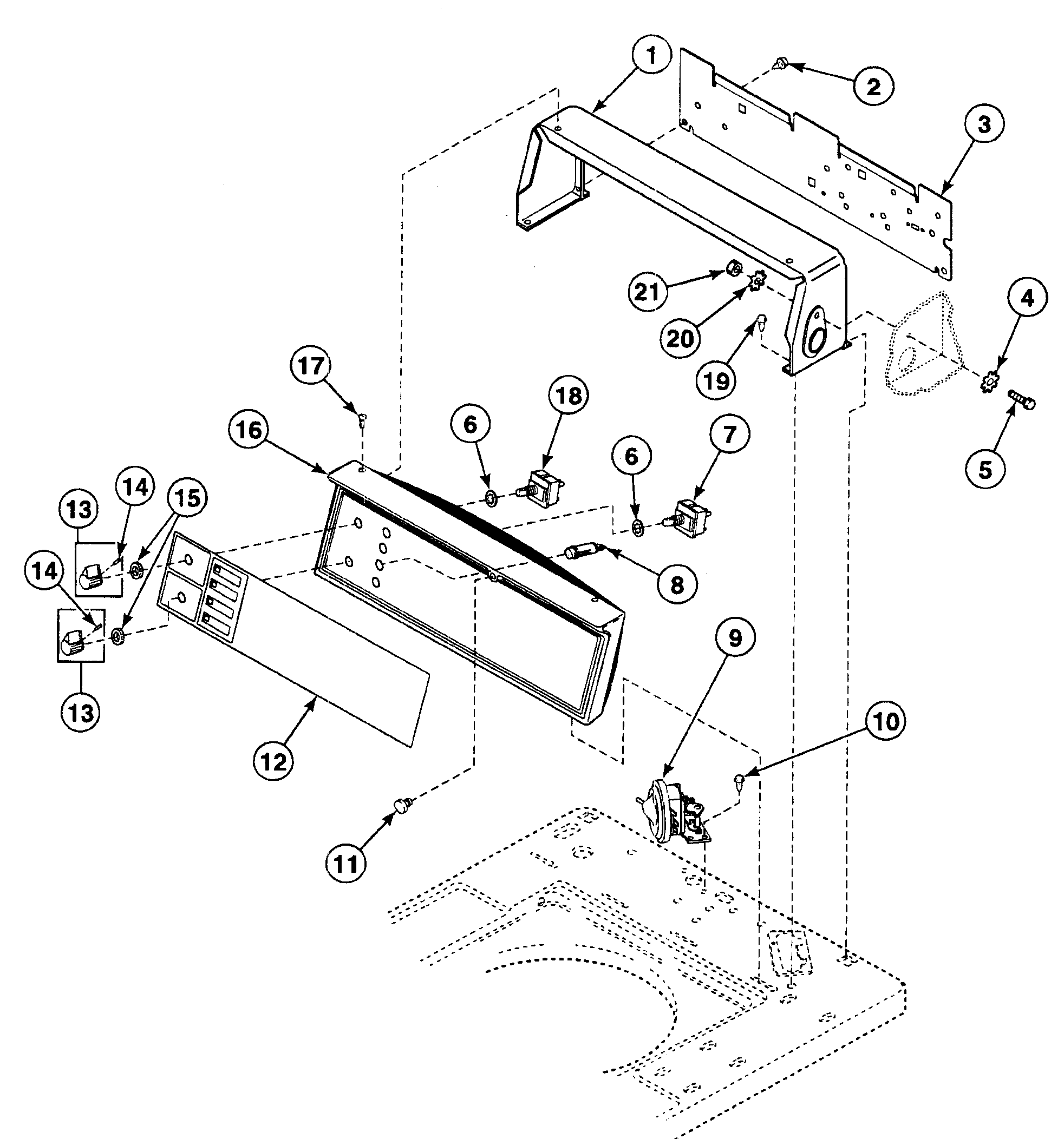 Speed Queen SWT220LA control panel diagram