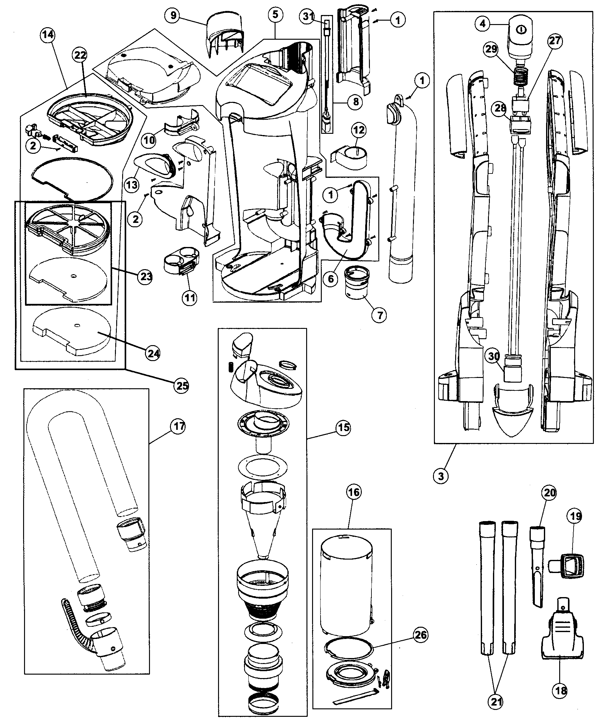 Hoover UH70085 main body diagram