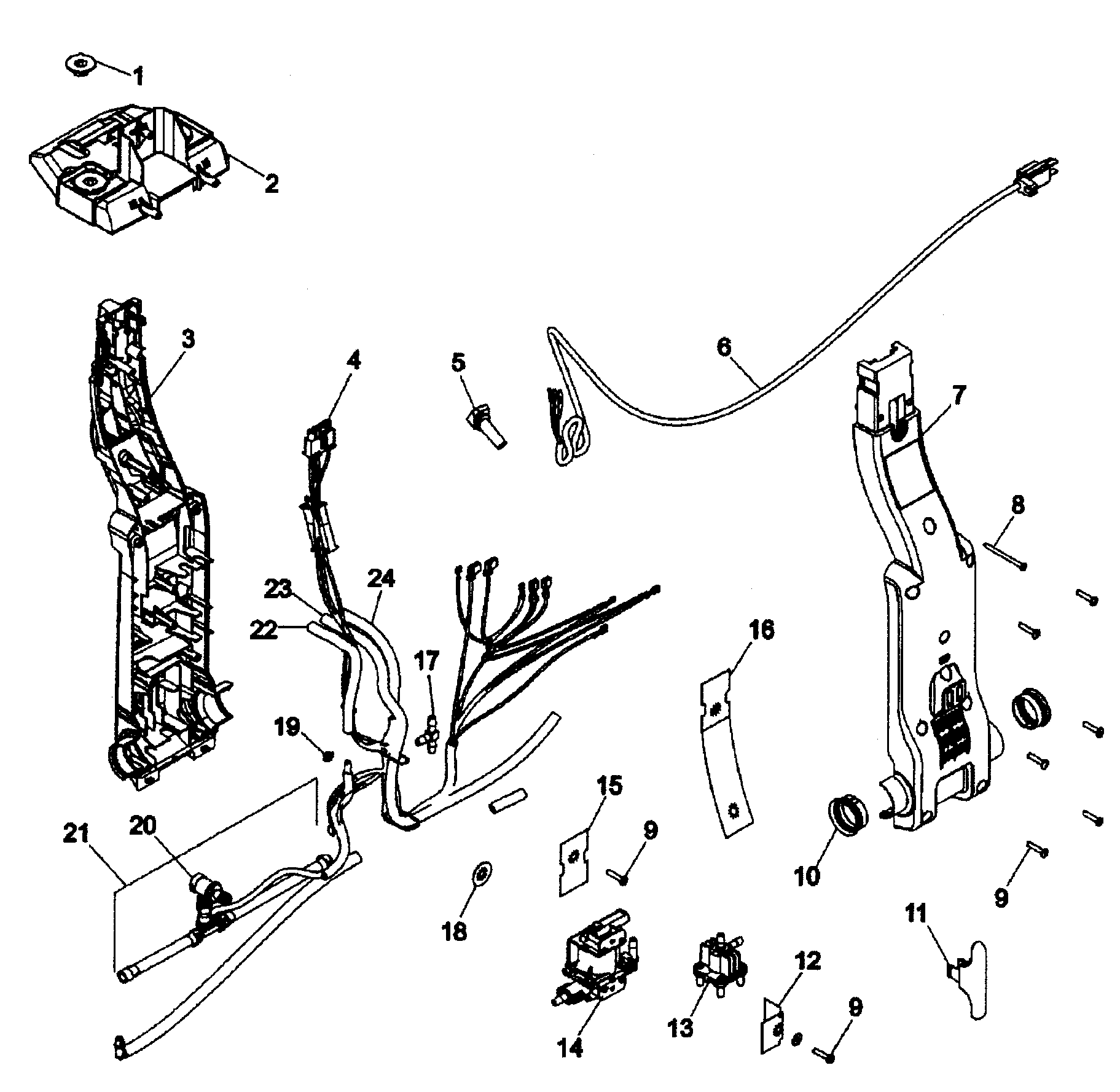 Hoover F7227-900 lower handle diagram