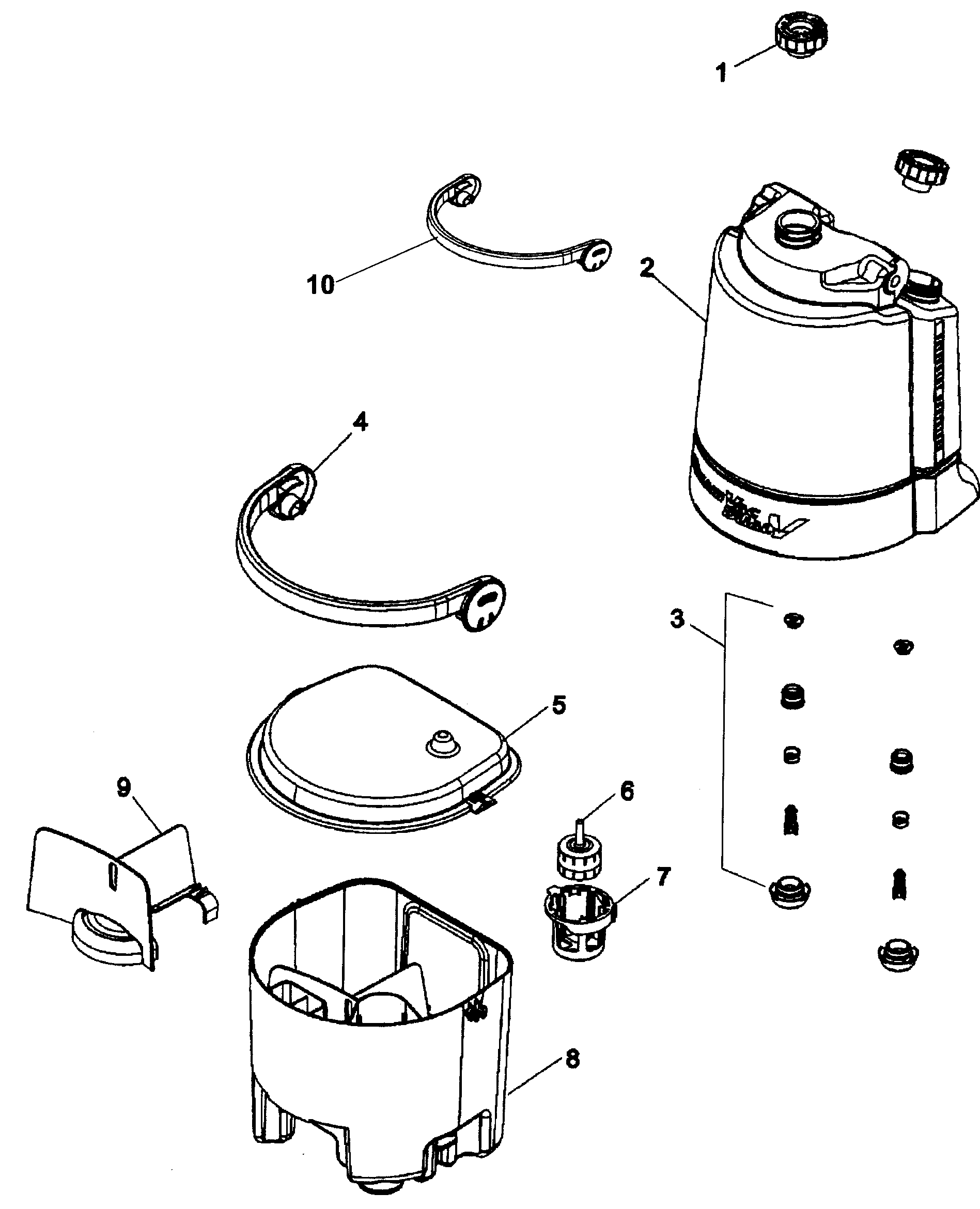 Hoover F7227-900 tank assy diagram