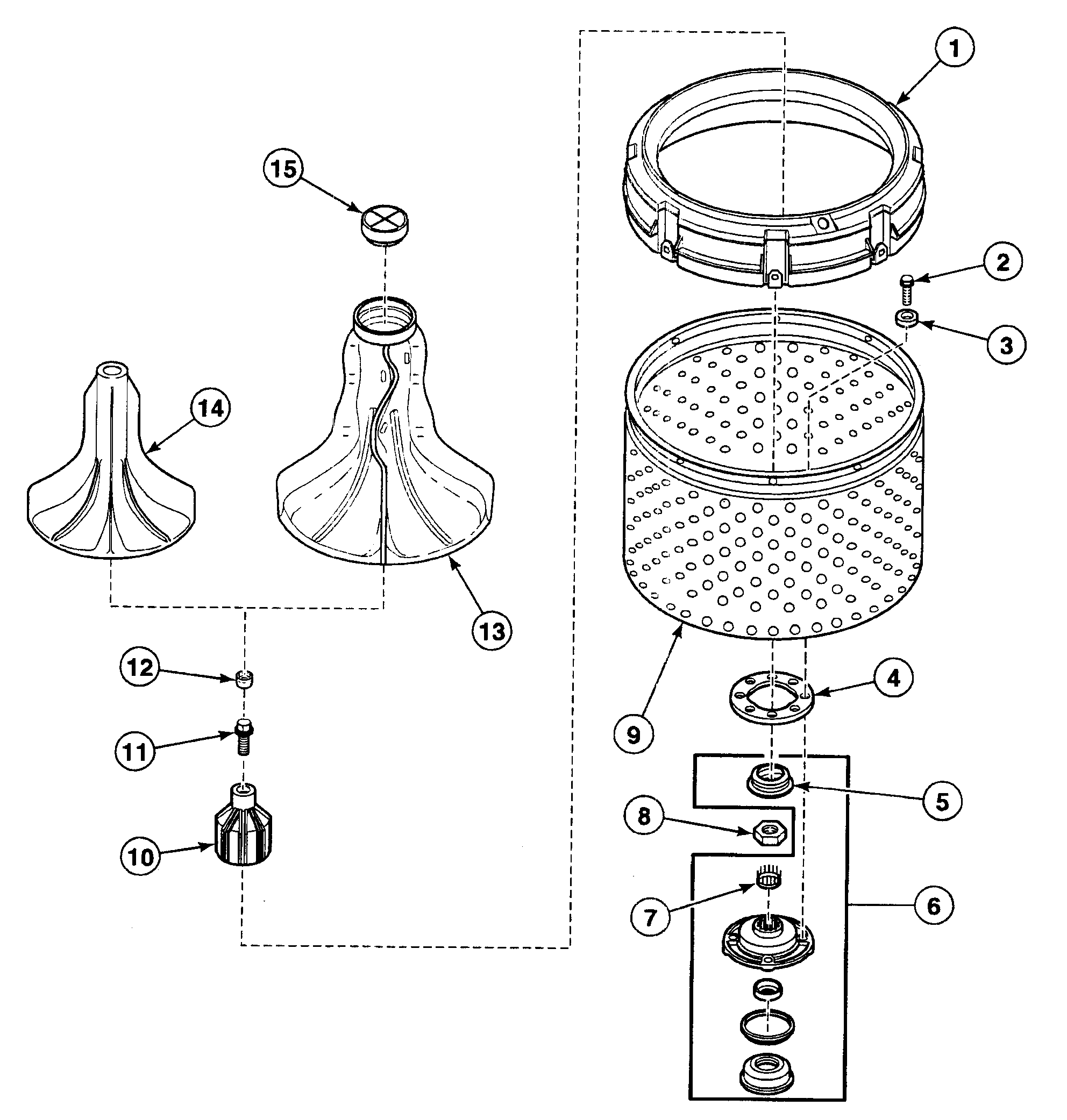 Speed Queen SWT110QA agitator diagram