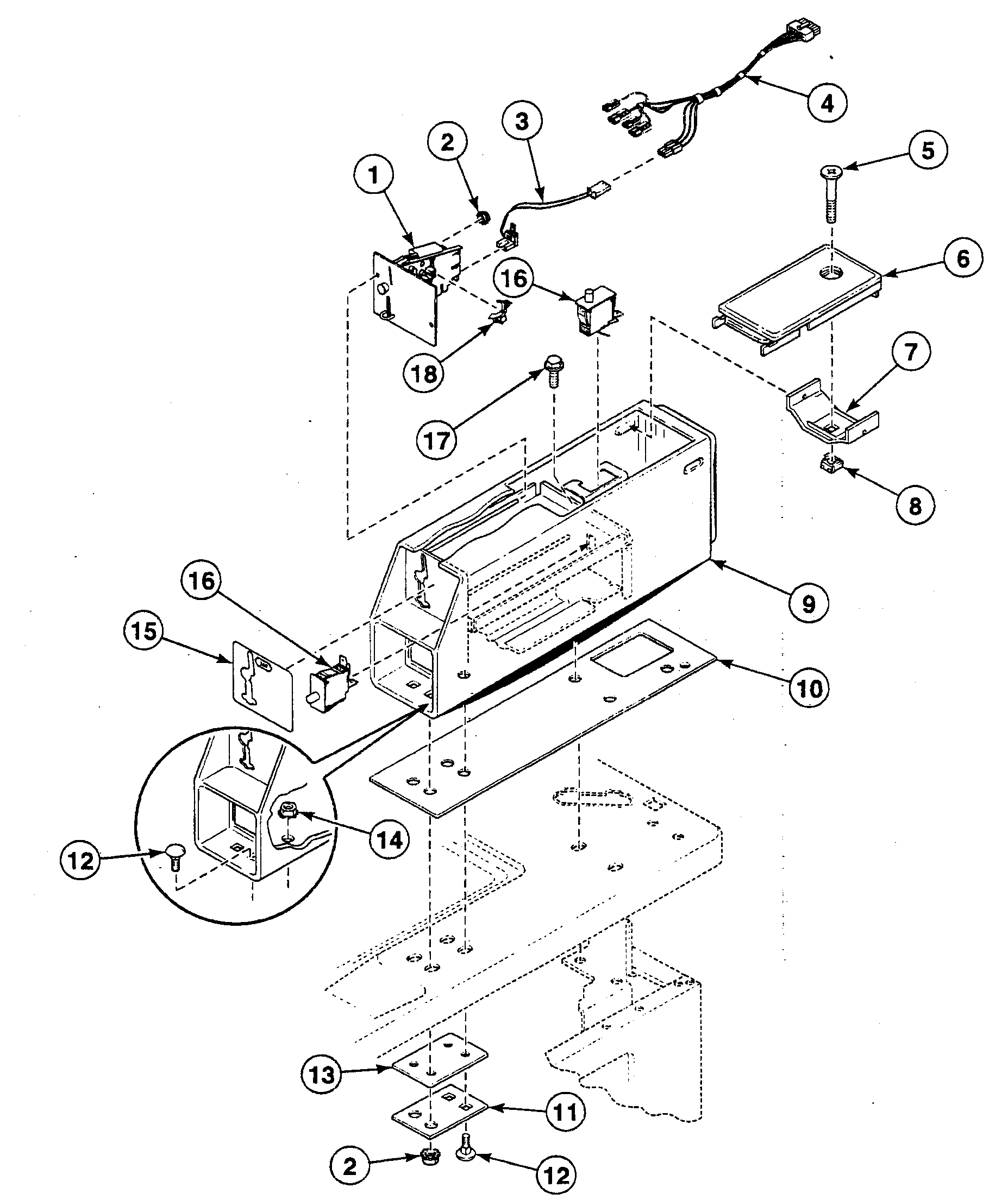 Speed Queen SWT421WA meter case diagram