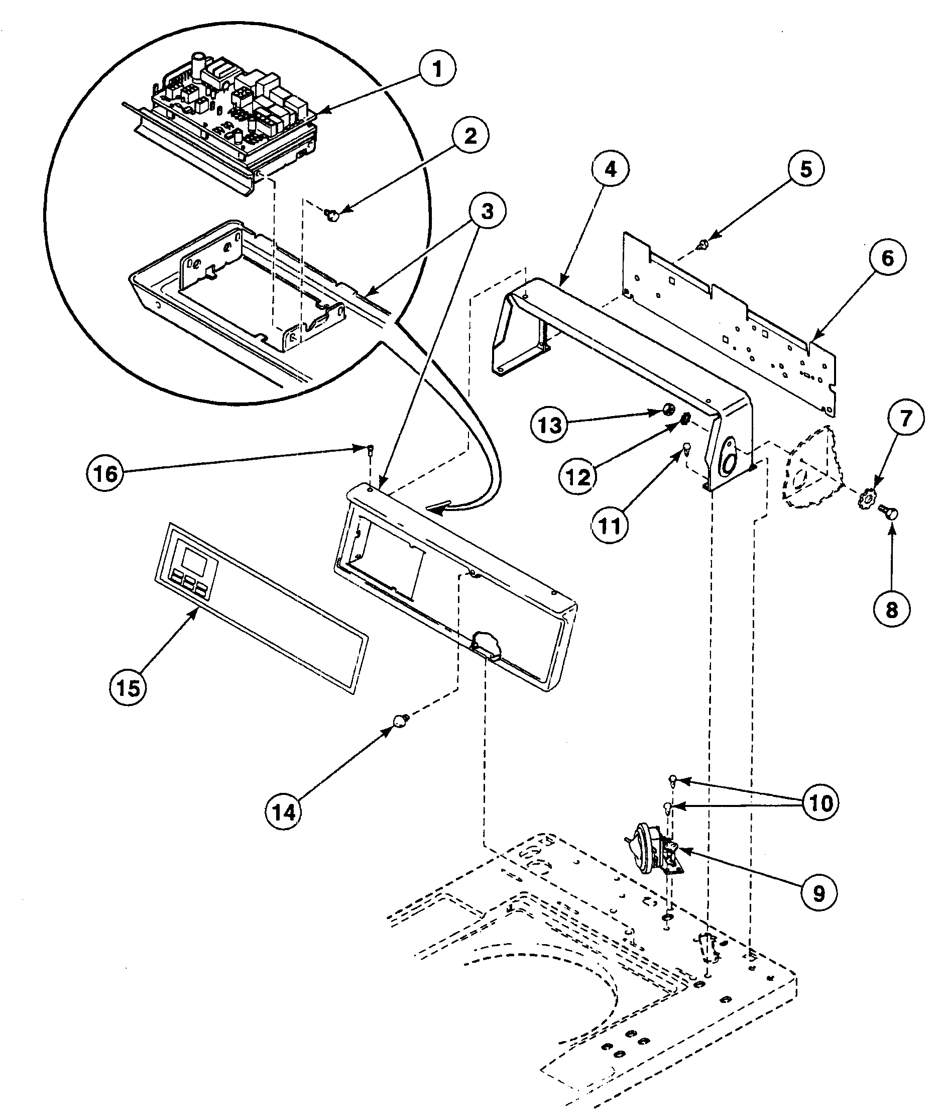 Speed Queen SWT620WD control panel diagram