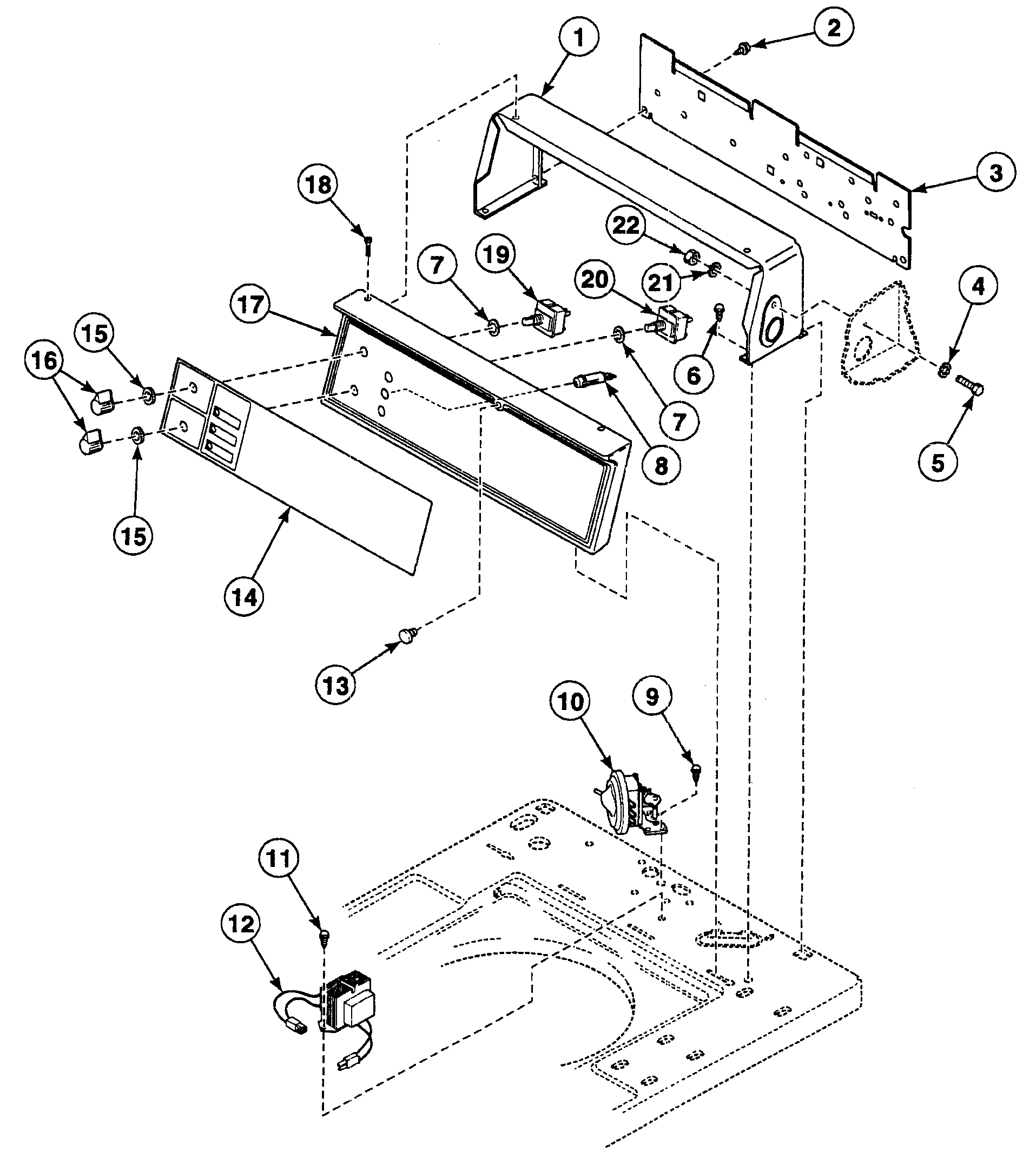 Speed Queen SWT910QN control panel diagram