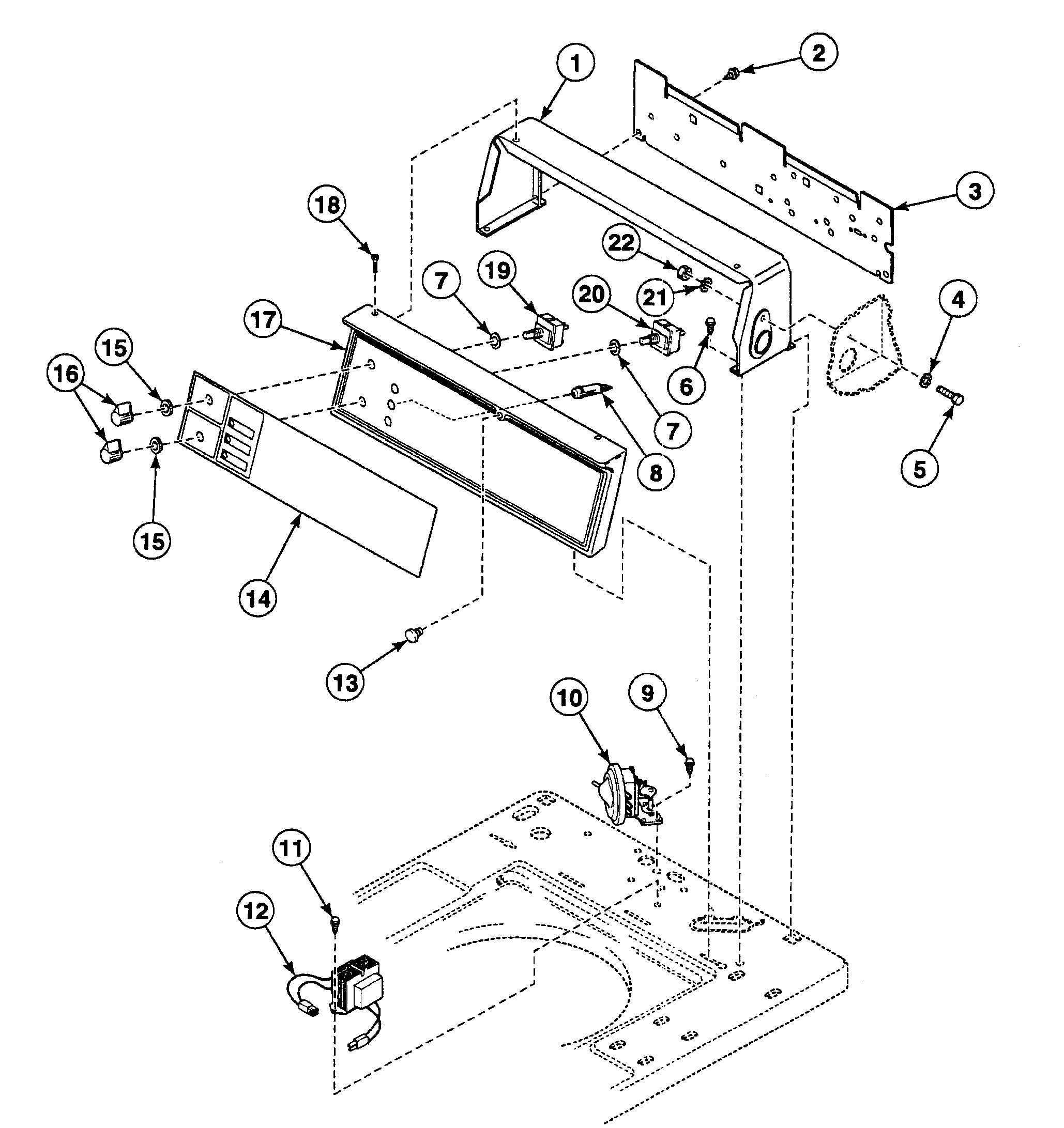 Speed Queen SWT920LN1124 control panel diagram
