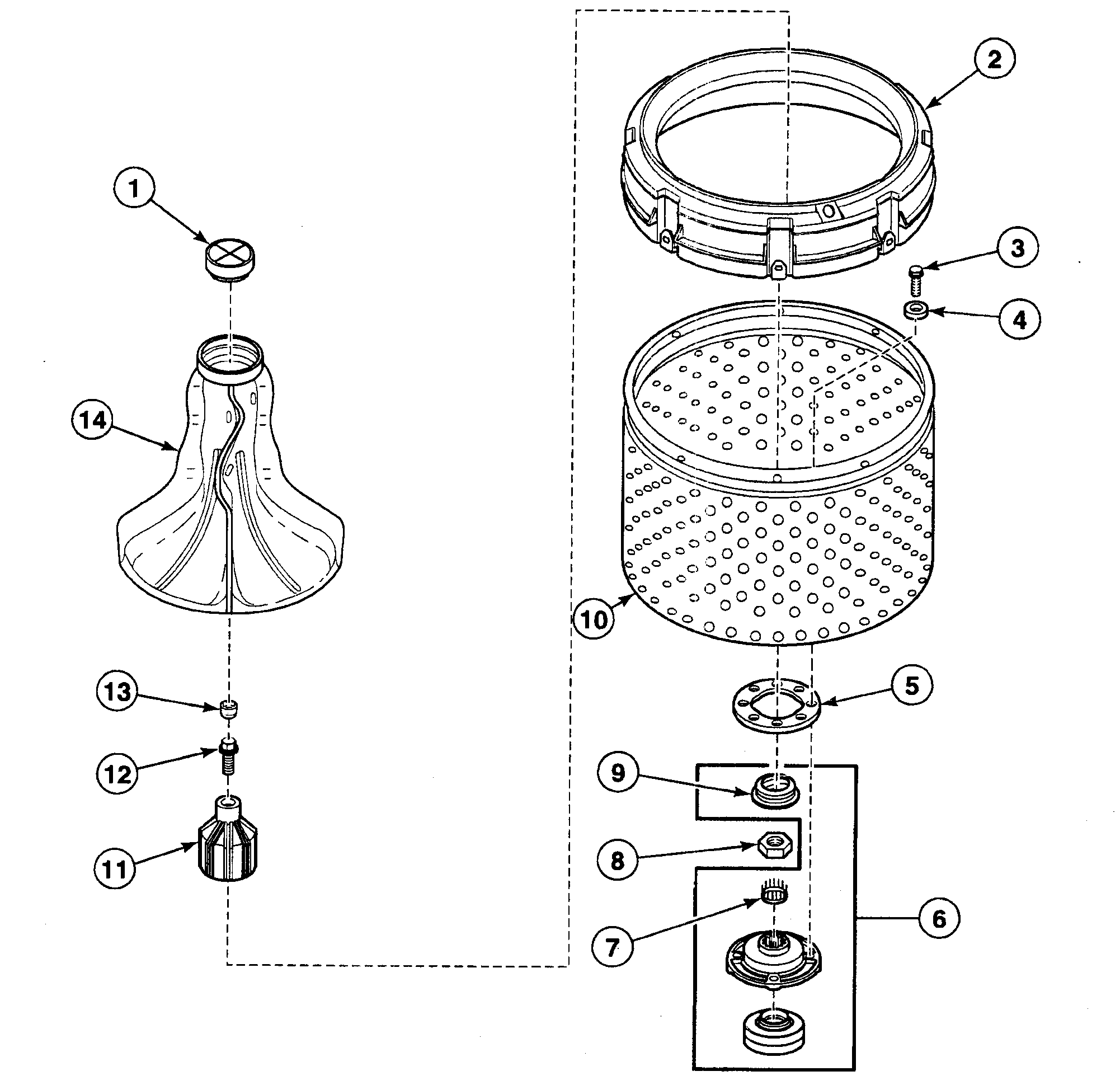 Speed Queen SWT920LN1124 agitator diagram