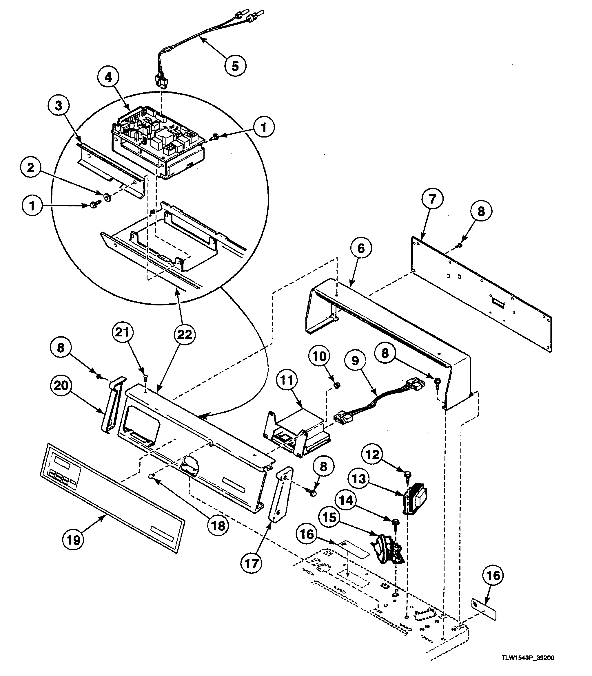 Speed Queen SWTF21WM control panel diagram
