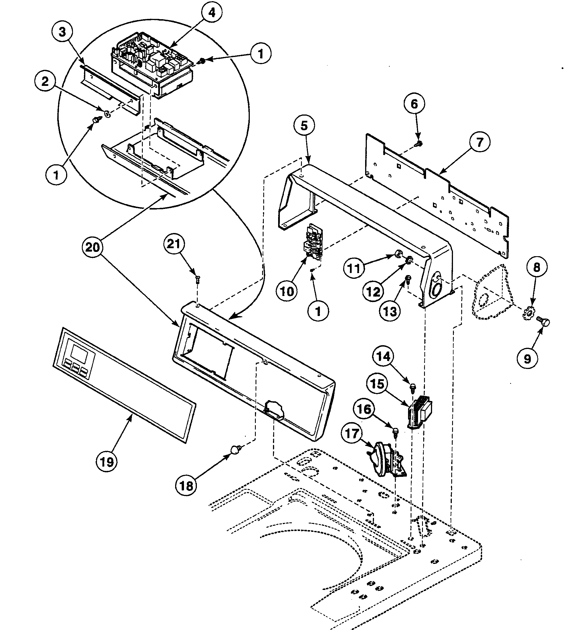 Speed Queen SWTBA0LN control panel diagram