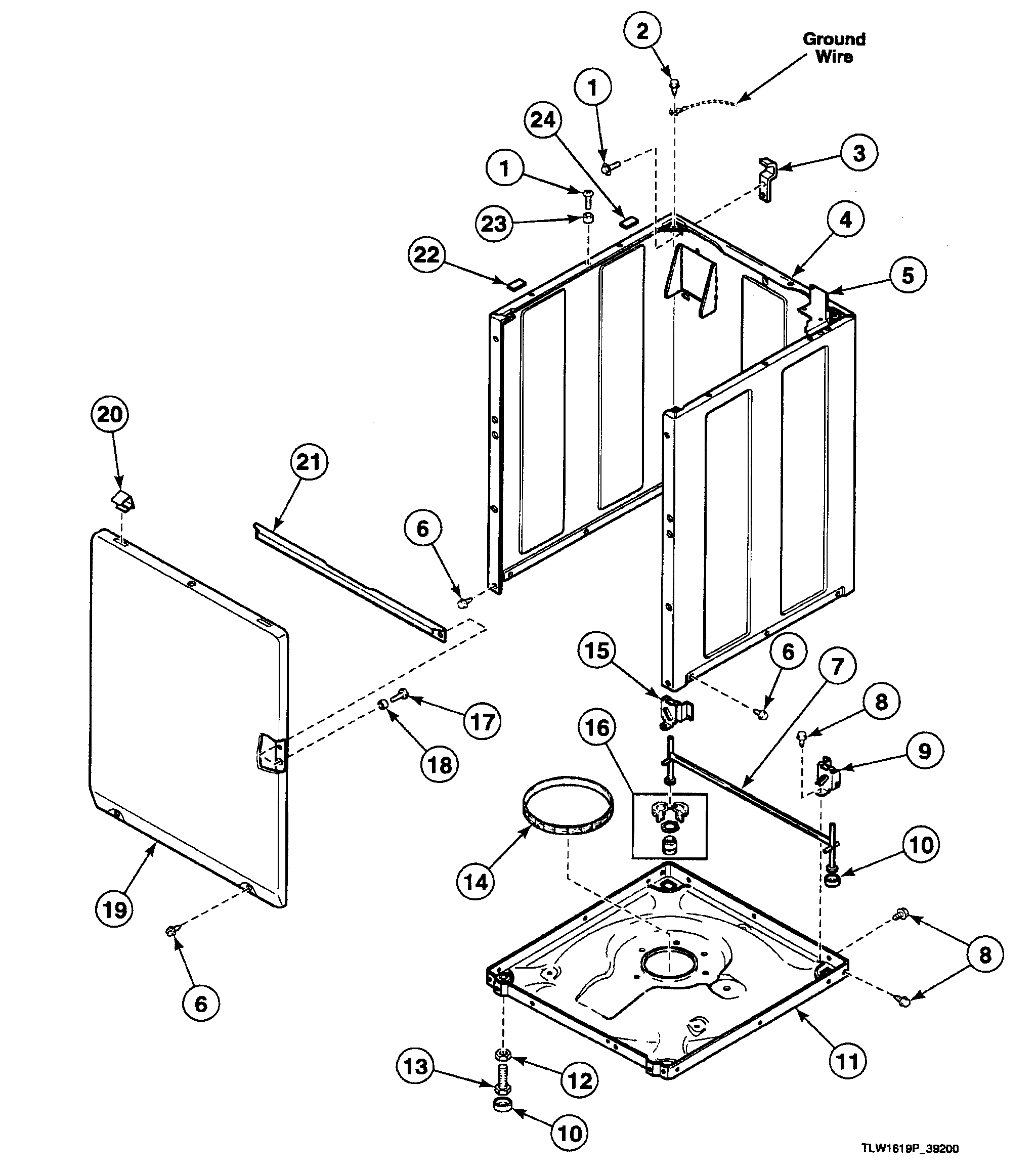 Speed Queen SWTJ21QM cabinet diagram